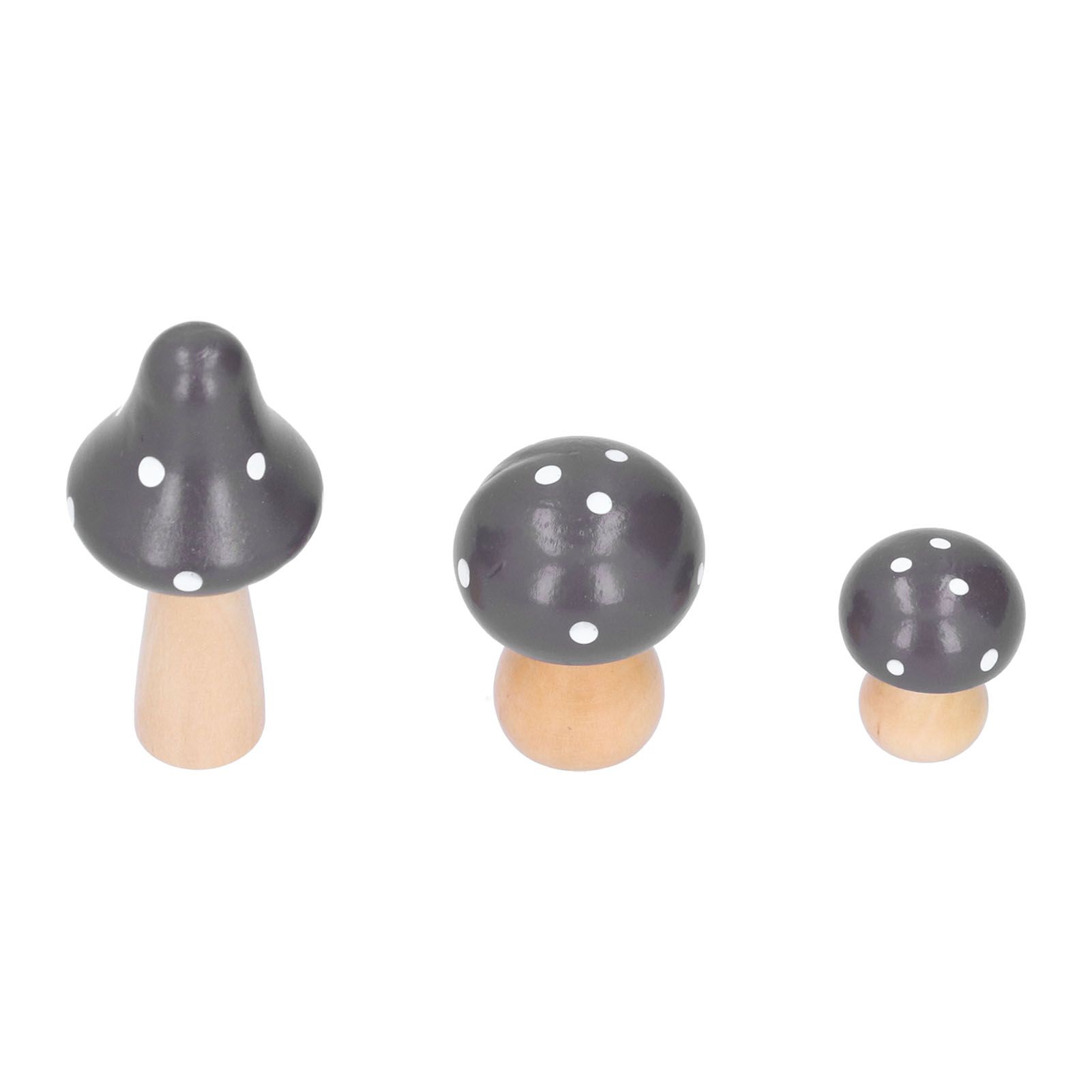 3Pcs/Set Mushroom Crafts Innovative Cute Wooden Ornaments Home Office Desktop view 10