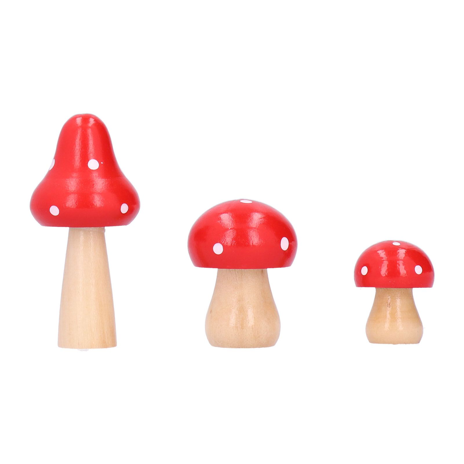 3Pcs/Set Mushroom Crafts Innovative Cute Wooden Ornaments Home Office Desktop