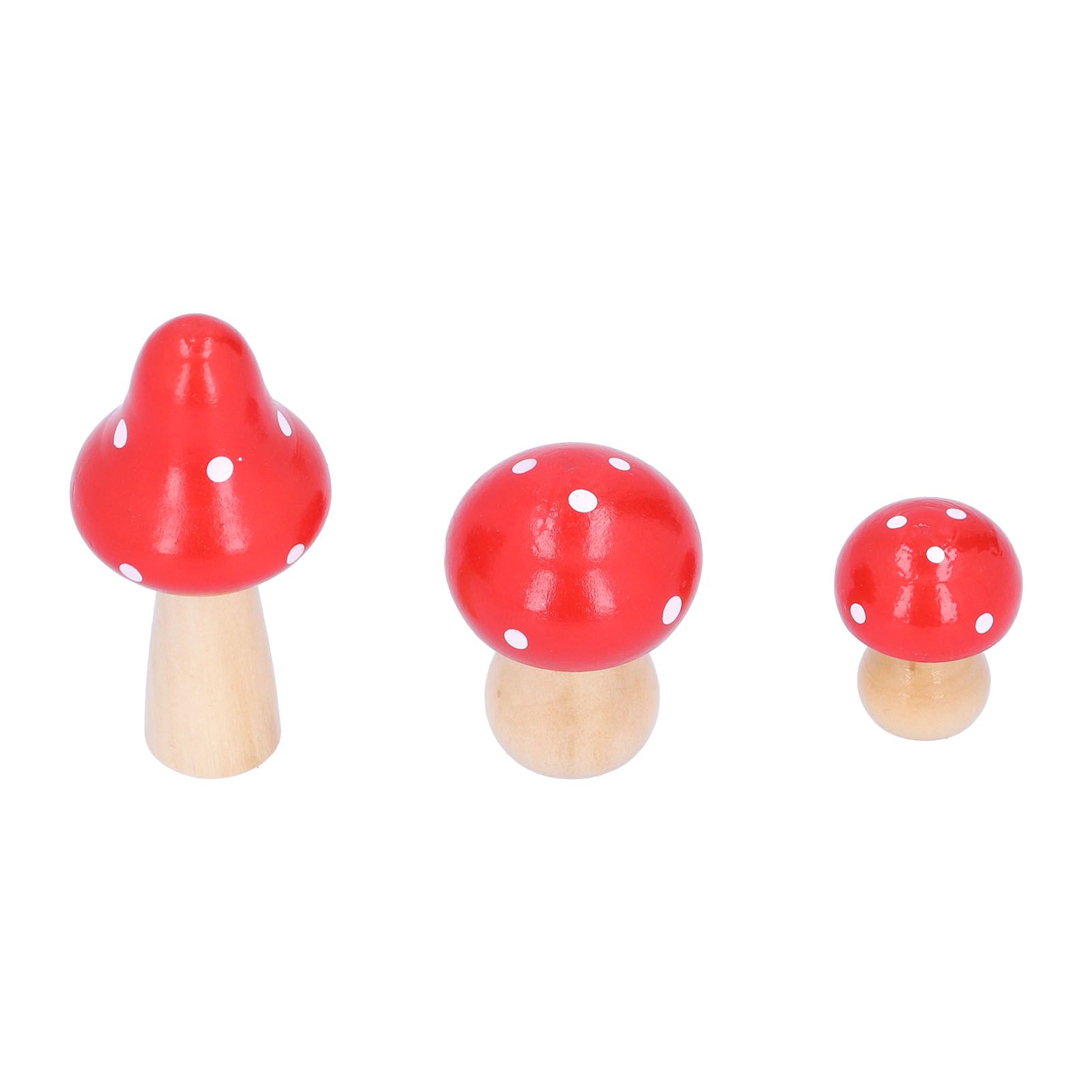 3Pcs/Set Mushroom Crafts Innovative Cute Wooden Ornaments Home Office Desktop view 10