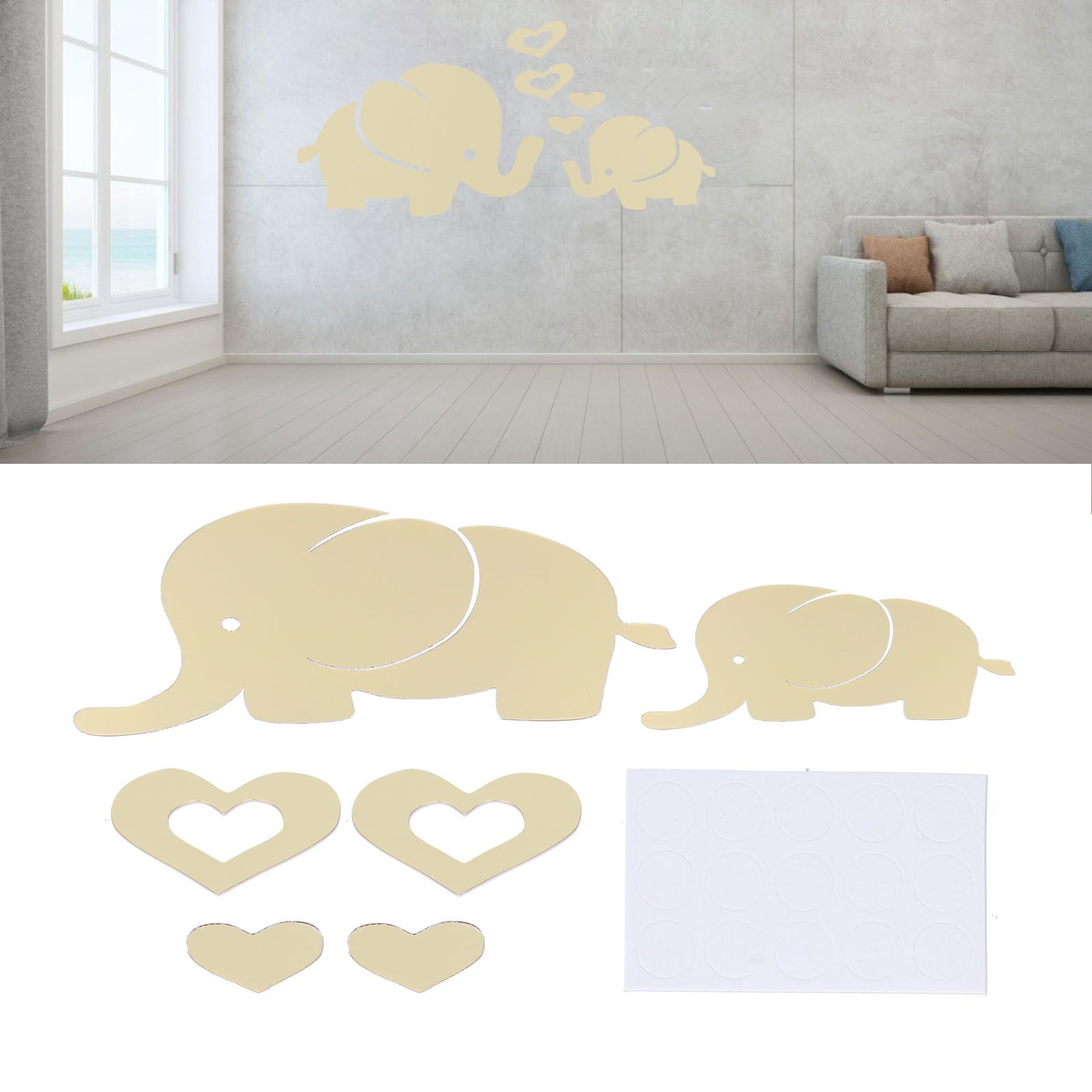 Innovative Cartoon Elephant Shape Beautiful Wall Sticker Room Mirror Wall view 11