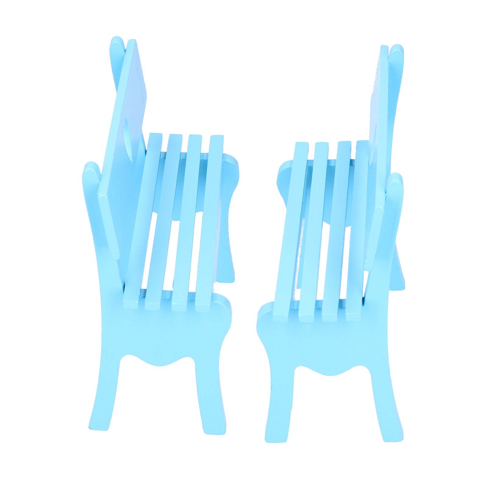 2Pcs Wooden Decorative Small Chair Originality Wooden Craft Decoration for view 2