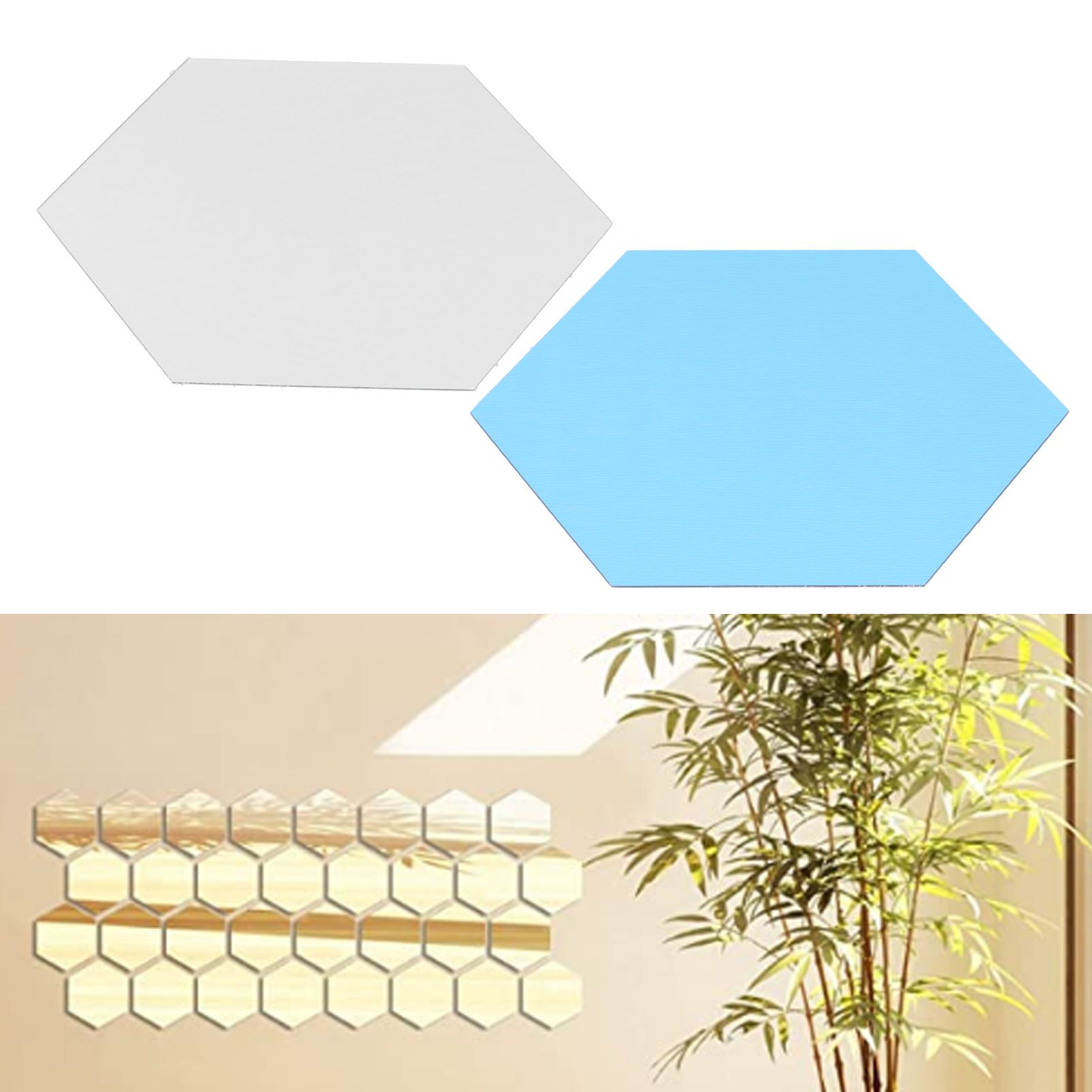 Mirror Wall Stickers Removable Hex Decals Home Living Room Bedroom Decoration view 12