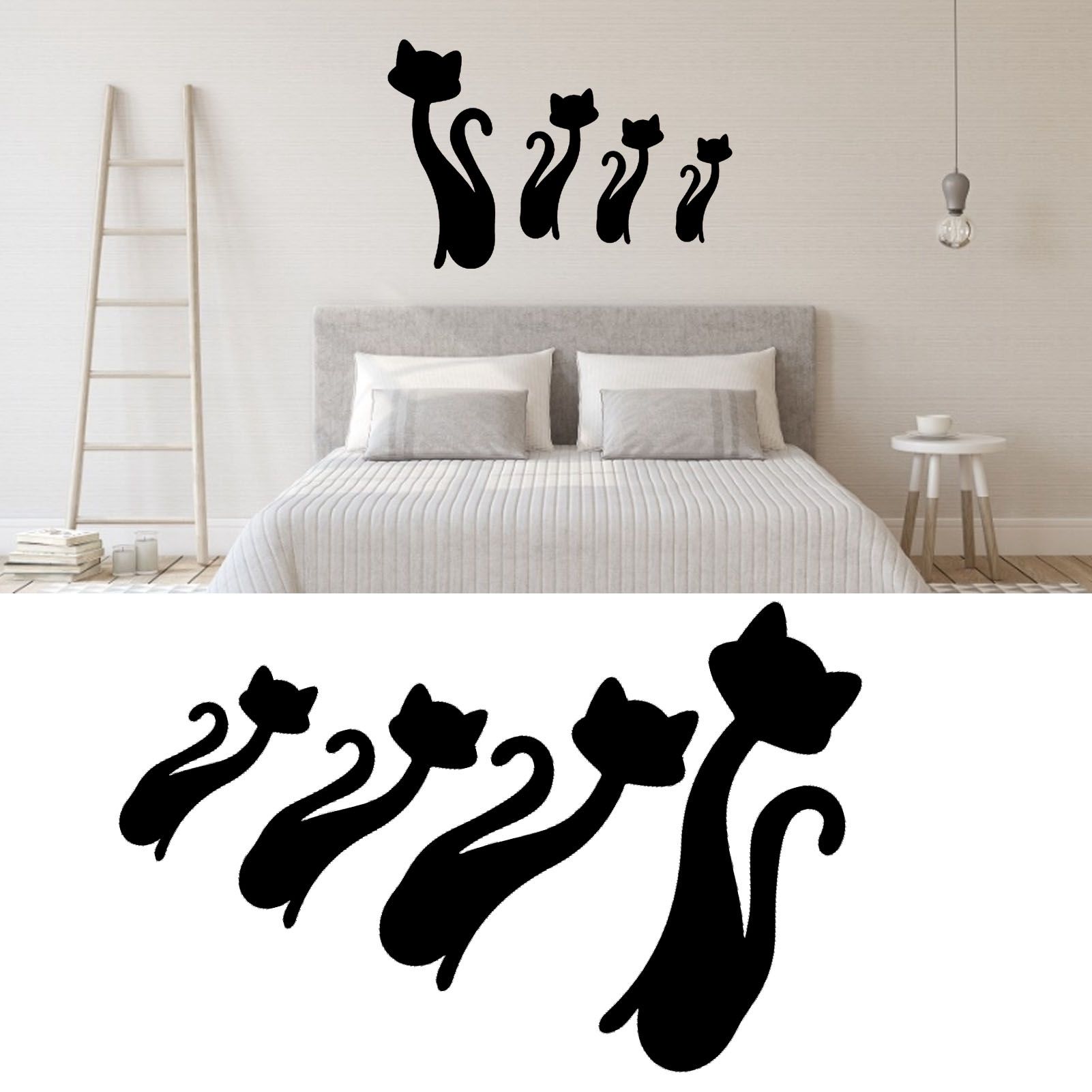 Cat Shape Mirror Wall Stickers Home Living Room Bedroom DIY Wall Art view 12