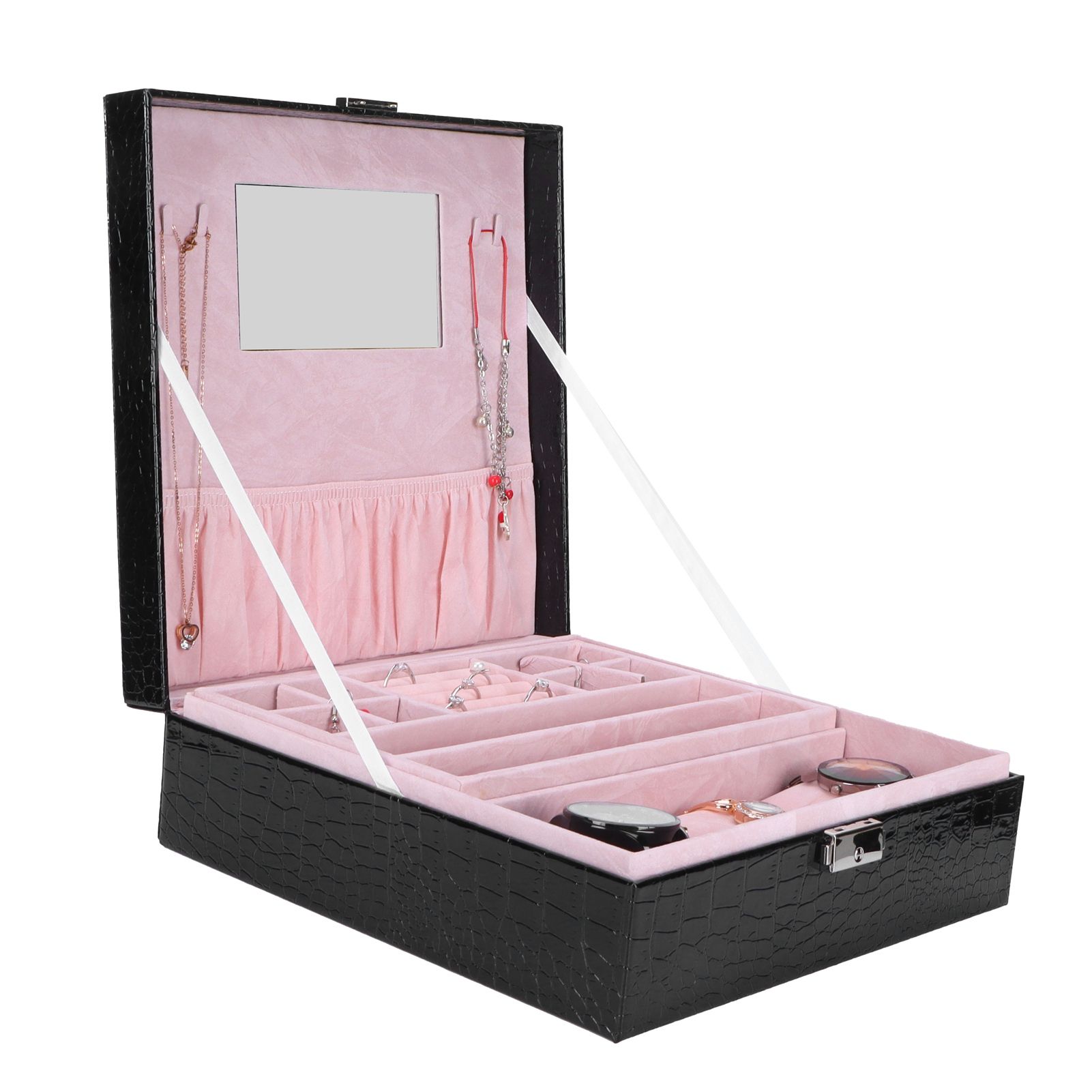 Jewelry Box Earrings Jewelry Display Case Bracelet Watch Organizer Wedding Gifts view 8