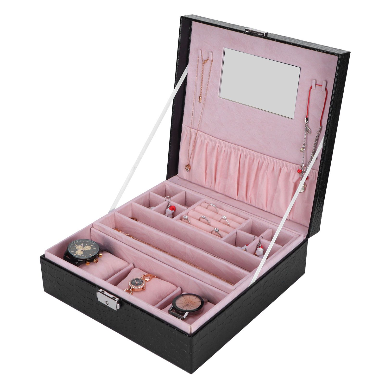 Jewelry Box Earrings Jewelry Display Case Bracelet Watch Organizer Wedding Gifts view 9