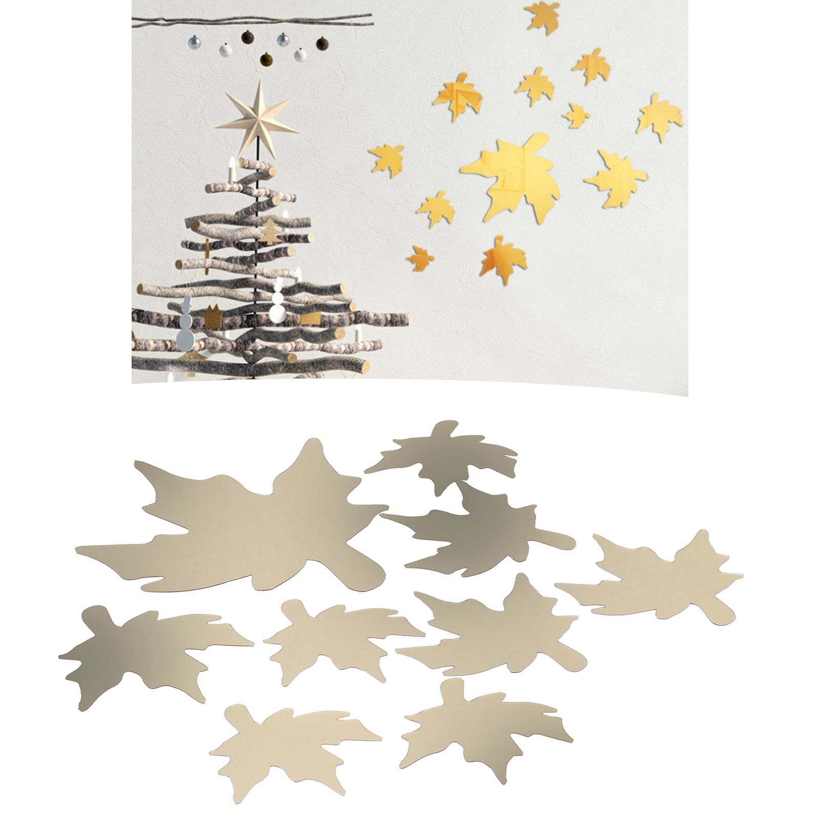 DIY Wall Stickers Maple Leaf Shape PVC Decals 3‑Dimensional Home Wall view 11