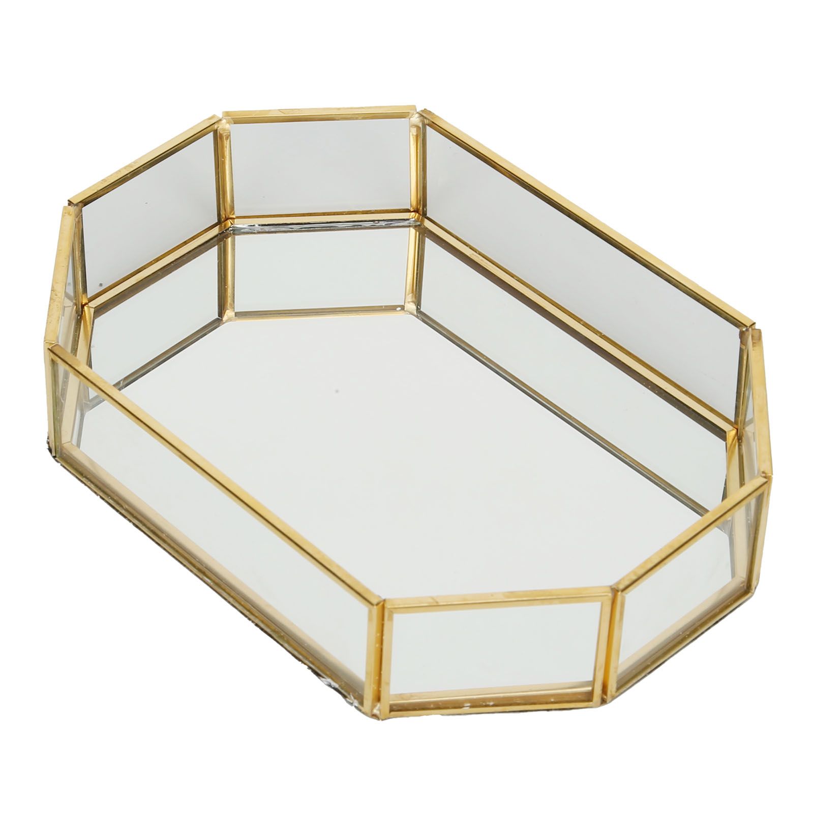 Octagonal Storage Box Mini Gold Geometry Jewelry Necklace Dessert Basket with view 2