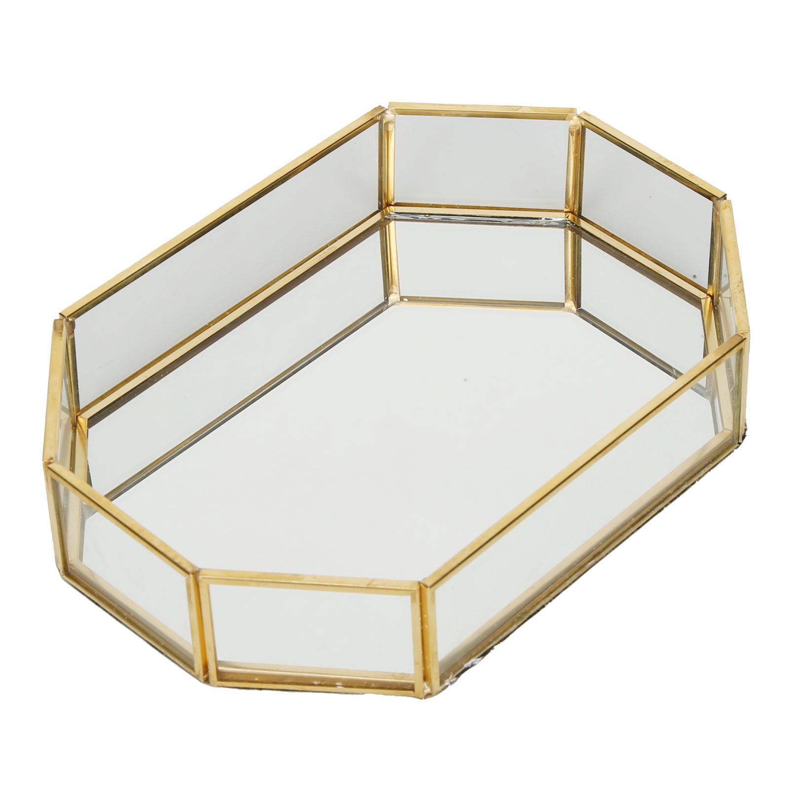 Octagonal Storage Box Mini Gold Geometry Jewelry Necklace Dessert Basket with view 3