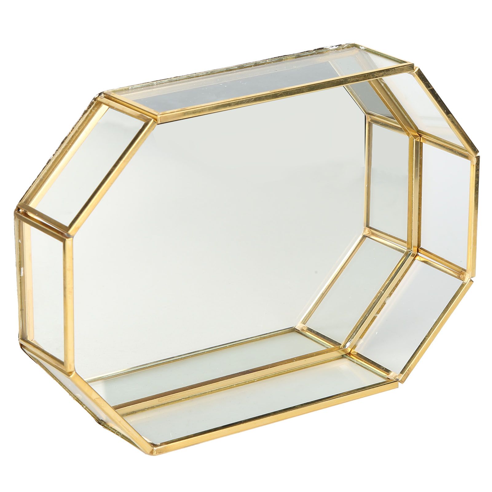 Octagonal Storage Box Mini Gold Geometry Jewelry Necklace Dessert Basket with view 9
