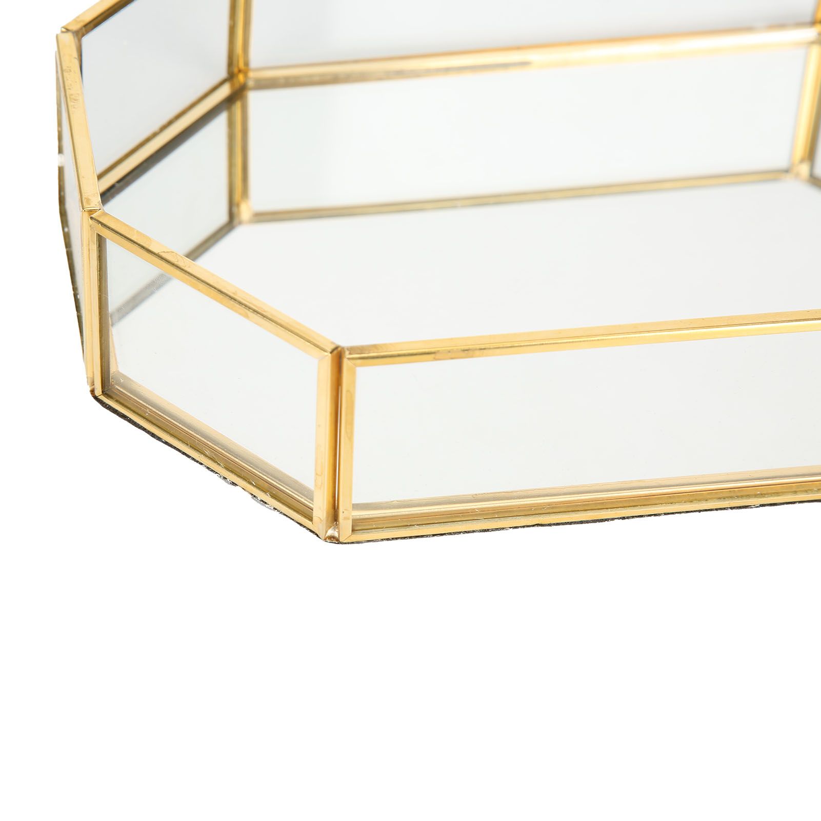 Octagonal Storage Box Mini Gold Geometry Jewelry Necklace Dessert Basket with view 14
