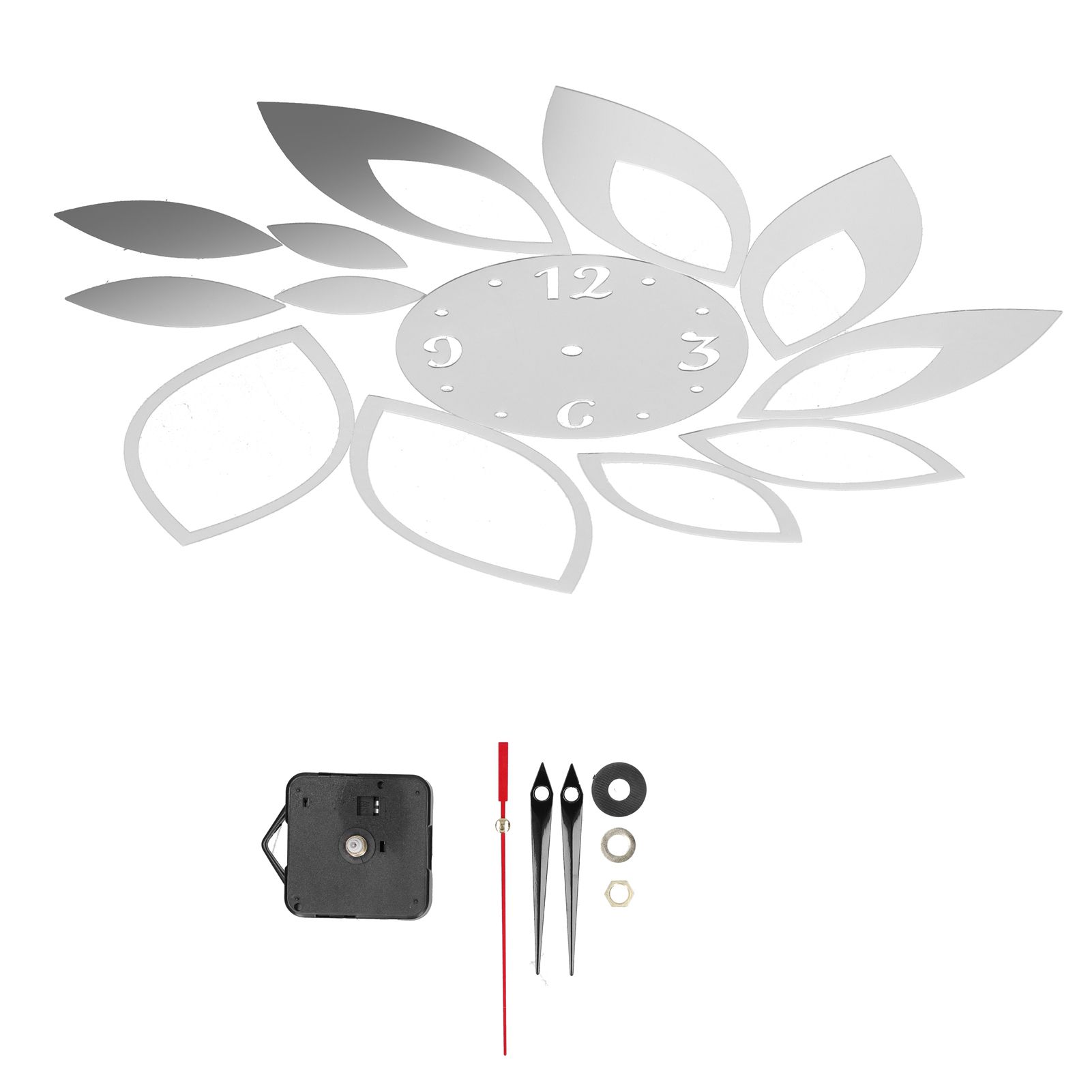 DIY Mirror Wall Clock Stickers Modern Decor for Home Living Room Background view 2