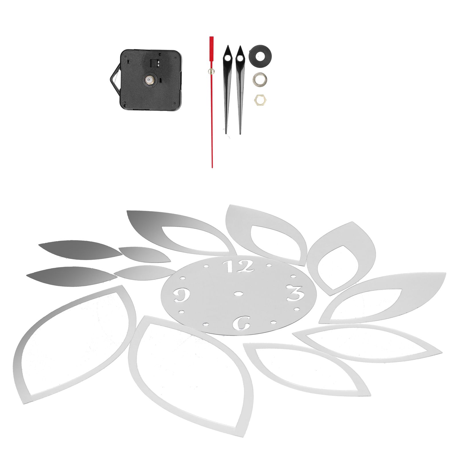 DIY Mirror Wall Clock Stickers Modern Decor for Home Living Room Background view 9