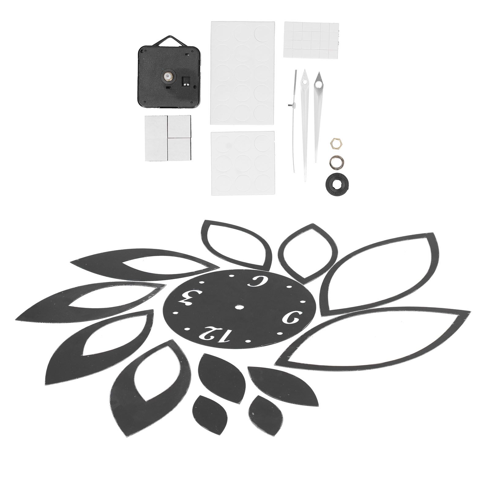 DIY Mirror Wall Clock Stickers Modern Decor for Home Living Room Background view 9