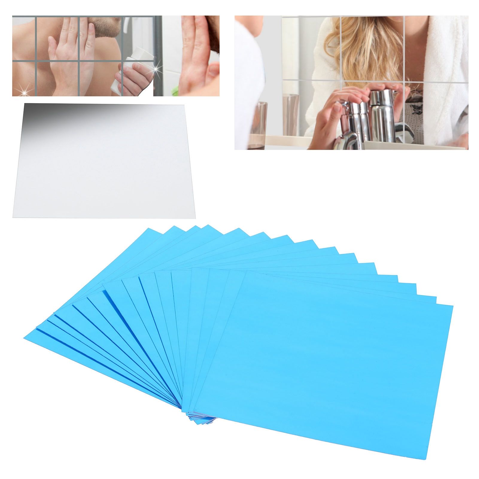 Mirror Wall Sticker DIY Square SelfAdhesive Decals for Home Bathroom Bedroom view 11