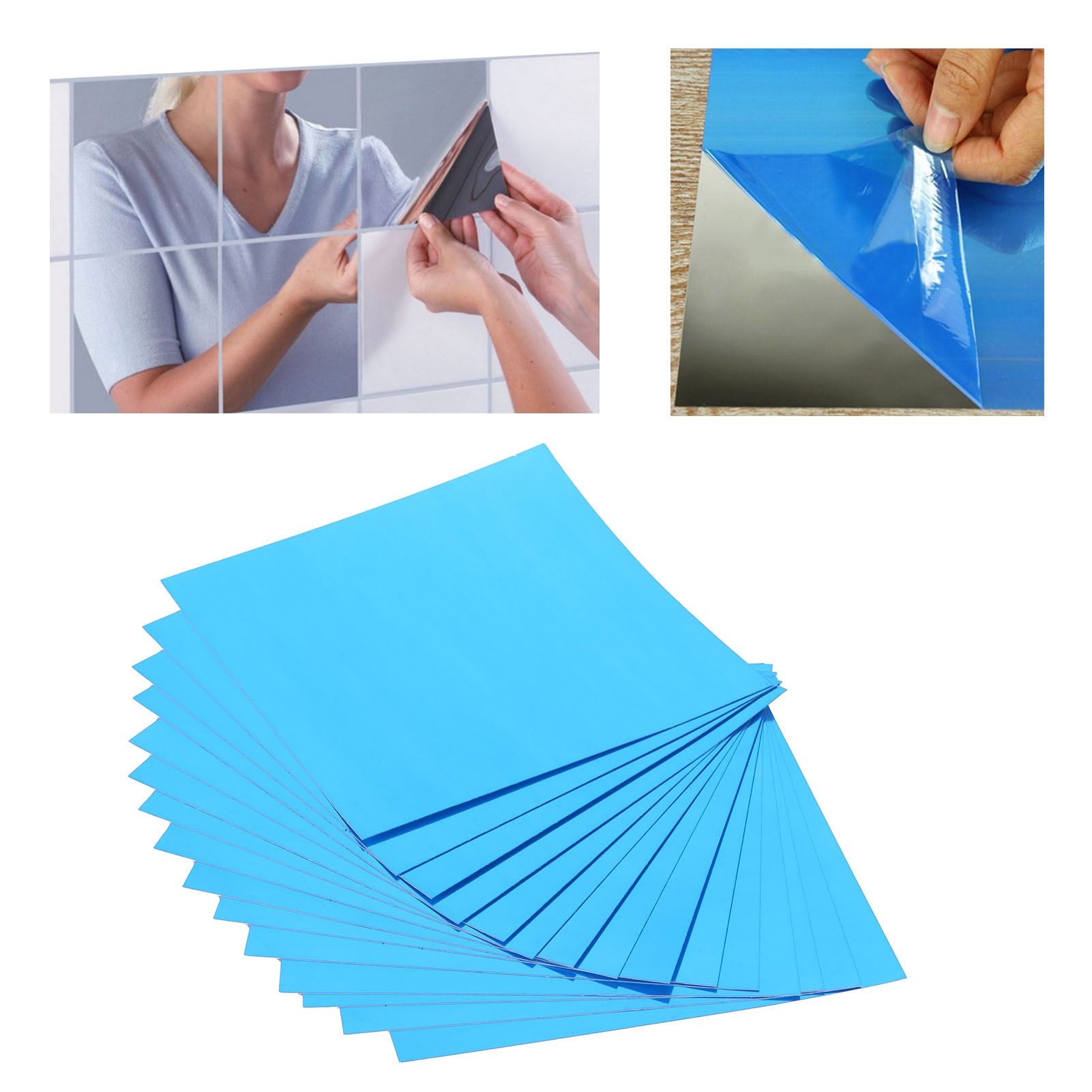 Mirror Wall Sticker DIY Square SelfAdhesive Decals for Home Bathroom Bedroom view 12