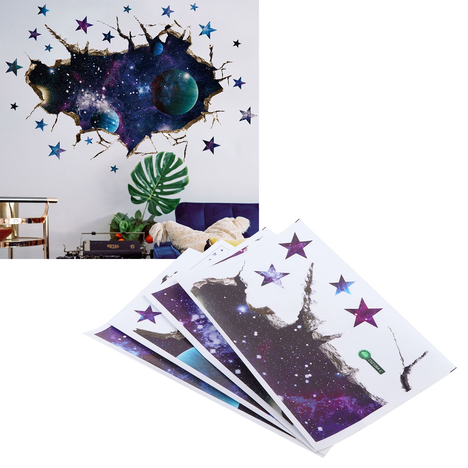 DIY Wall Sticker 3‑Dimensional Star Universe Decals Living Room Bedroom Decoration view 11