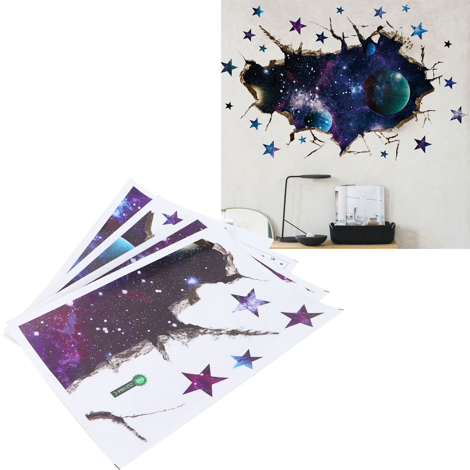 DIY Wall Sticker 3‑Dimensional Star Universe Decals Living Room Bedroom Decoration view 12