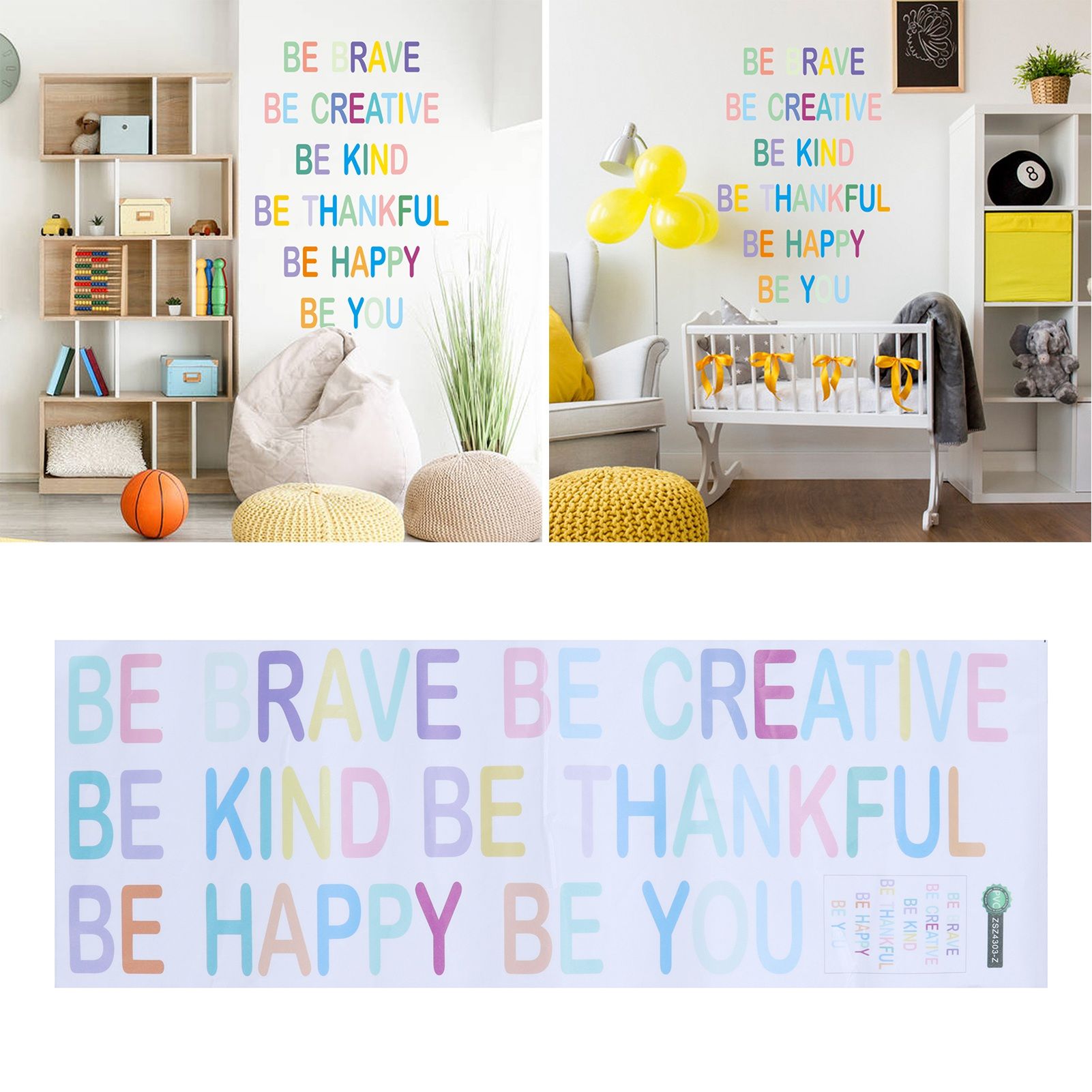 Wall Sticker Colorful English Alphabet Decal Bedroom Living Room Background view 12