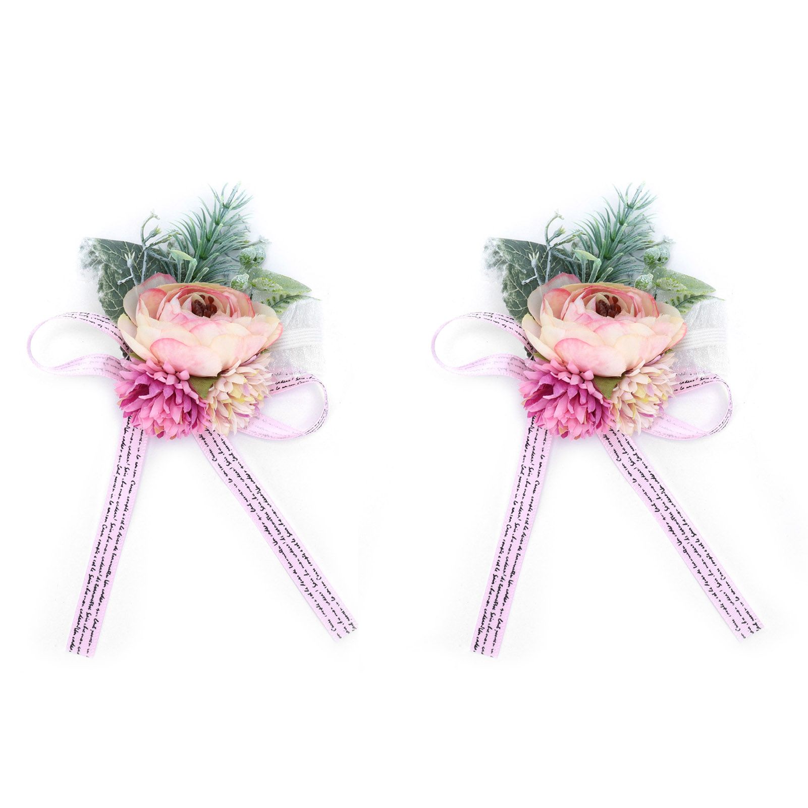 2Pcs Wedding Bridal Corsage Bridesmaid Wrist Flower for Wedding Party
