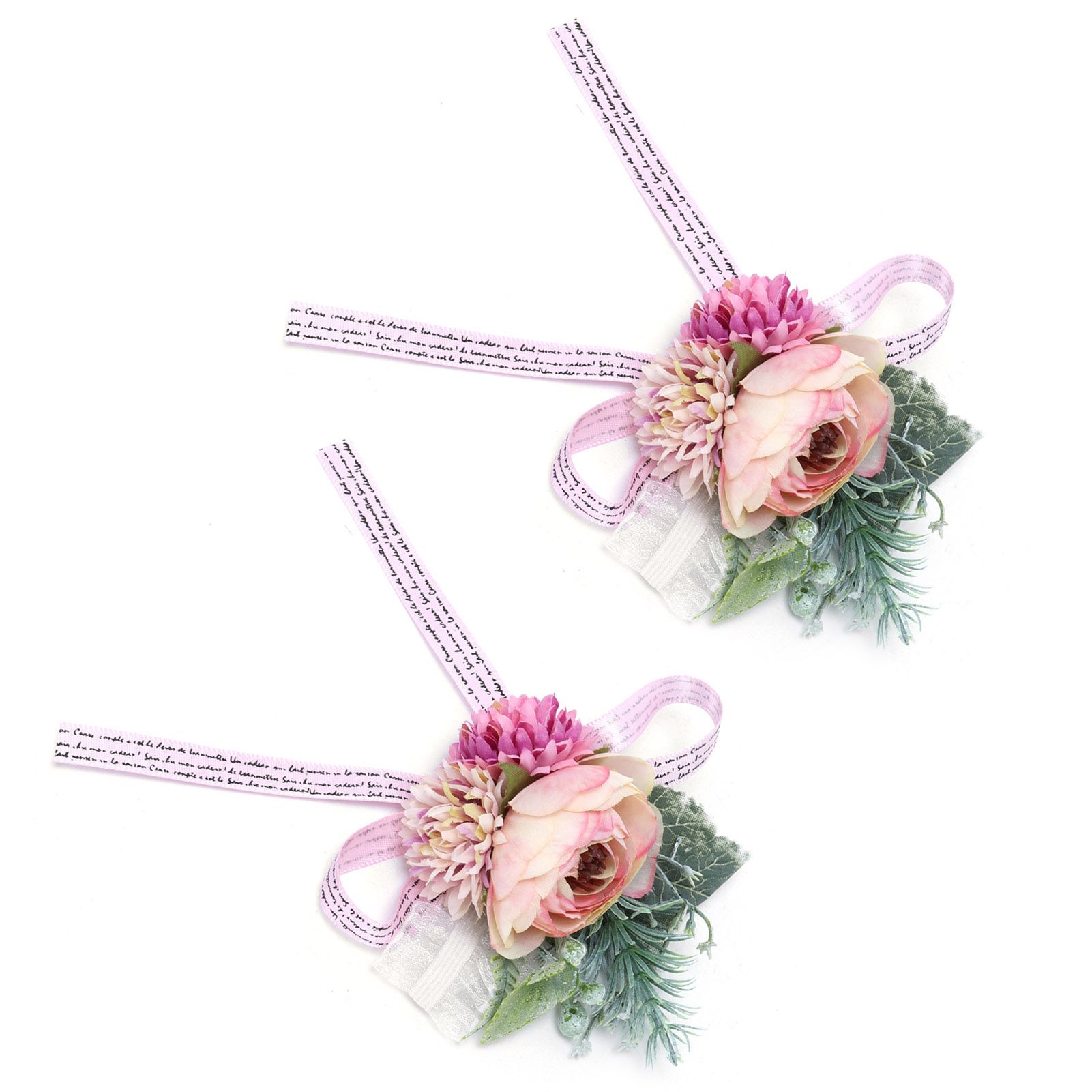 2Pcs Wedding Bridal Corsage Bridesmaid Wrist Flower for Wedding Party view 10