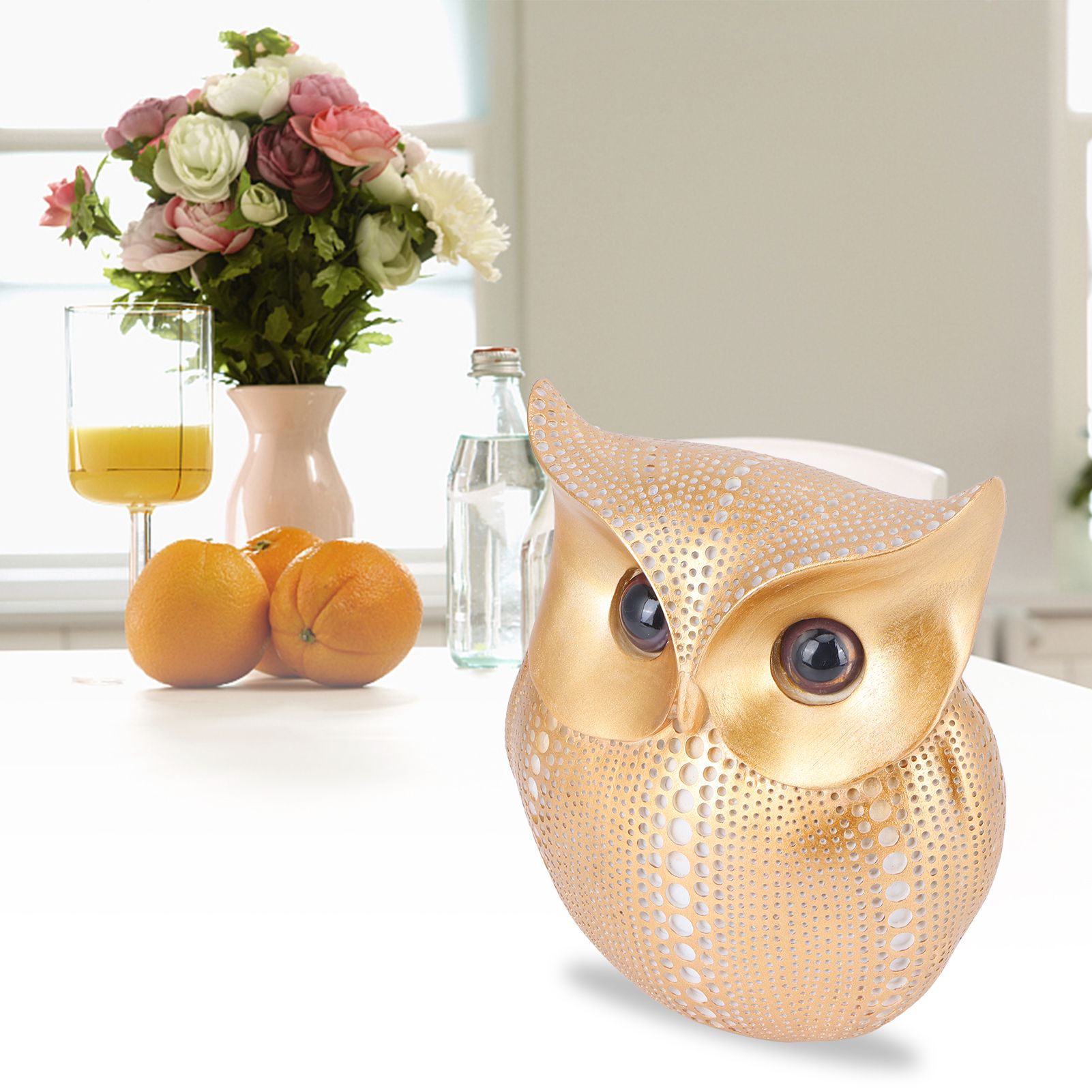 Owl Statue Figurine Nordic Resin Animal Sculpture Ornament Craft Home Desktop view 12