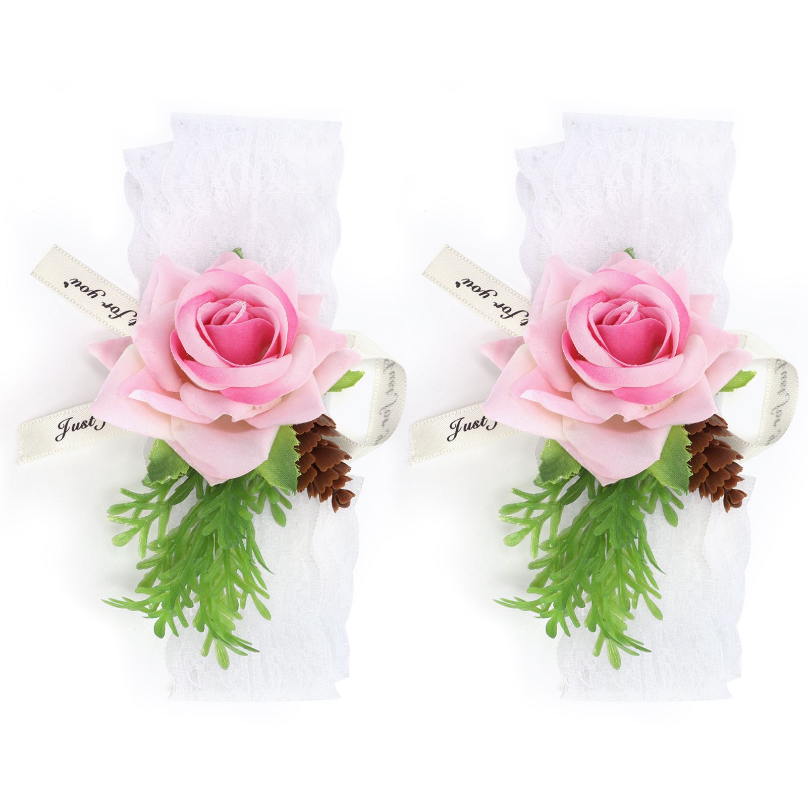 2Pcs Bridesmaid Silk Wrist Flower Bridal Corsage Wedding Ceremony Decoration view 5