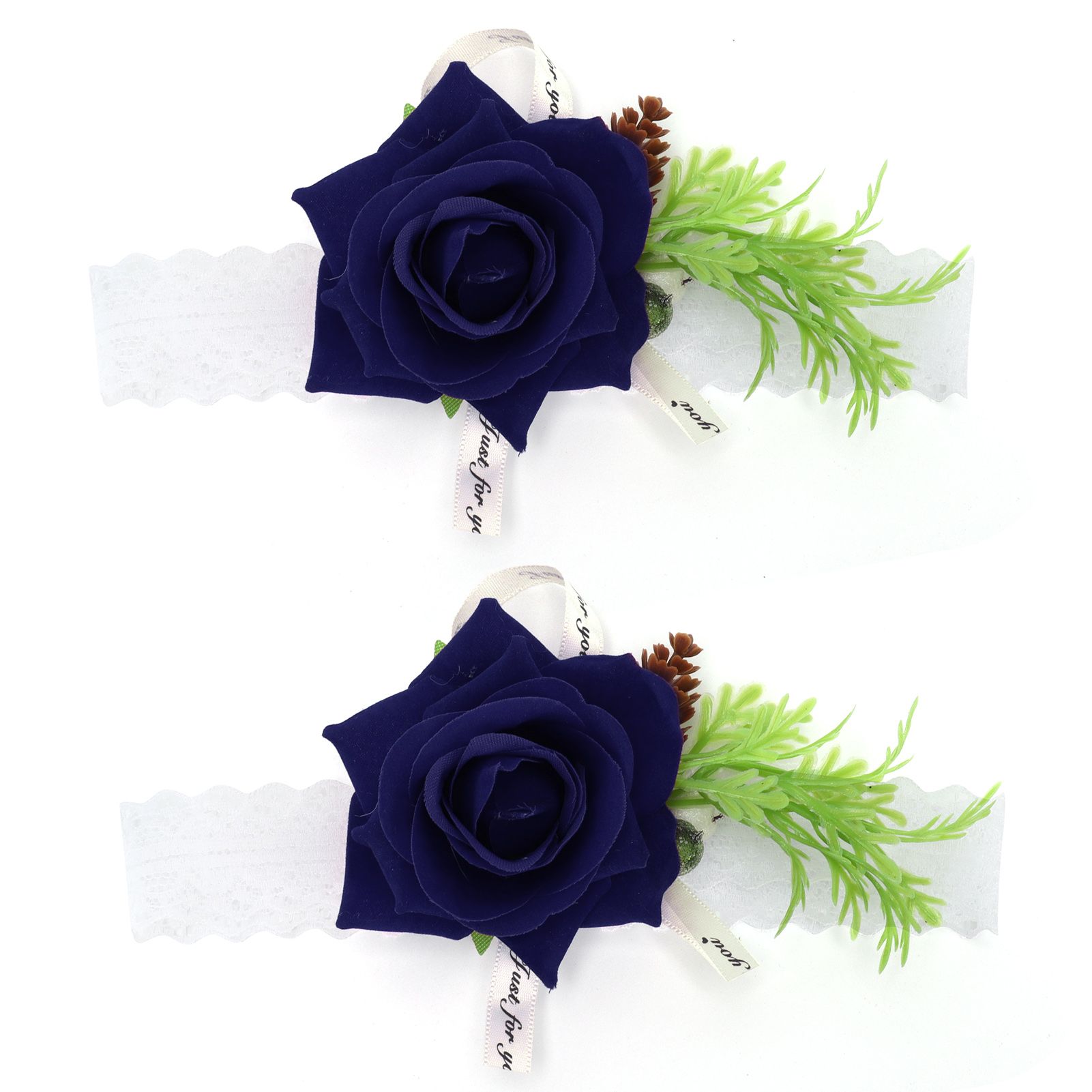 2Pcs Bridesmaid Silk Wrist Flower Bridal Corsage Wedding Ceremony Decoration