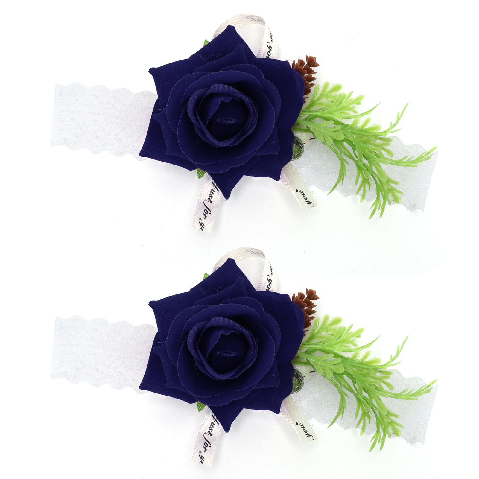 2Pcs Bridesmaid Silk Wrist Flower Bridal Corsage Wedding Ceremony Decoration view 2