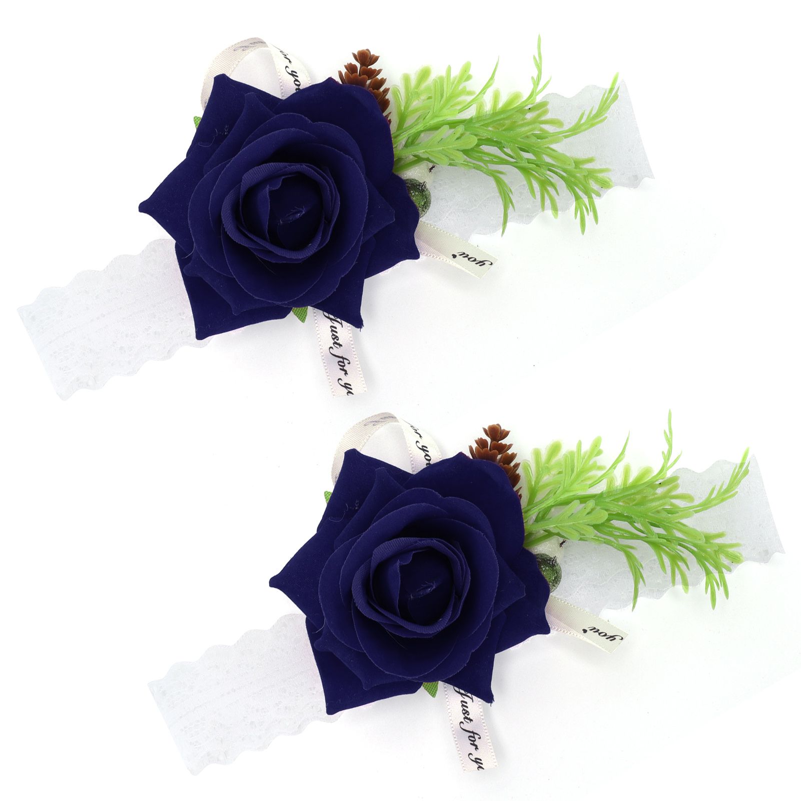 2Pcs Bridesmaid Silk Wrist Flower Bridal Corsage Wedding Ceremony Decoration view 4