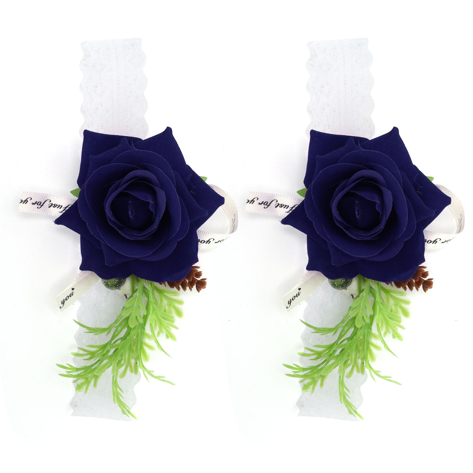 2Pcs Bridesmaid Silk Wrist Flower Bridal Corsage Wedding Ceremony Decoration view 5