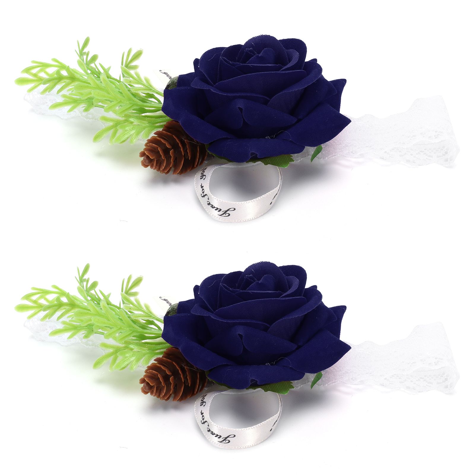 2Pcs Bridesmaid Silk Wrist Flower Bridal Corsage Wedding Ceremony Decoration view 7
