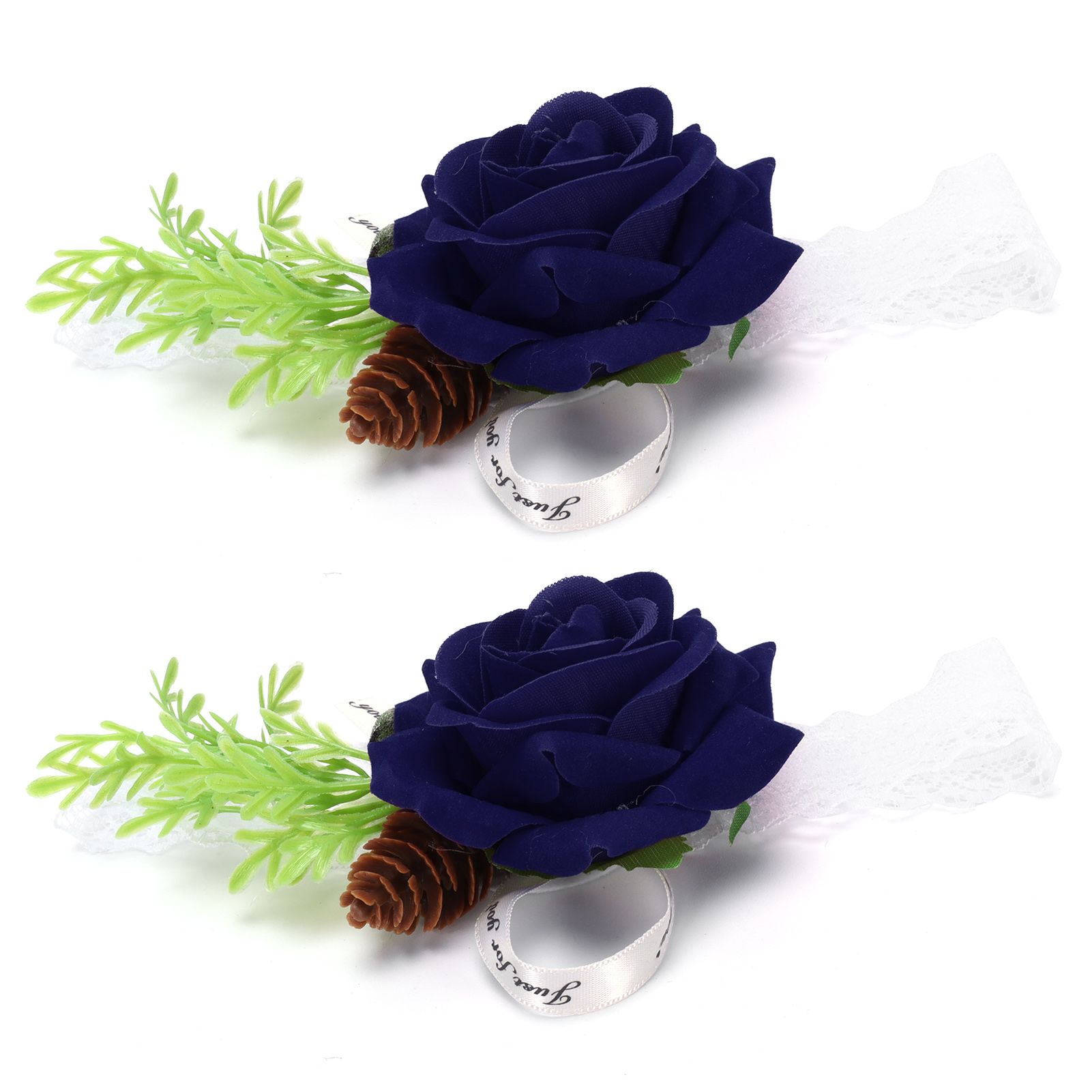 2Pcs Bridesmaid Silk Wrist Flower Bridal Corsage Wedding Ceremony Decoration view 8