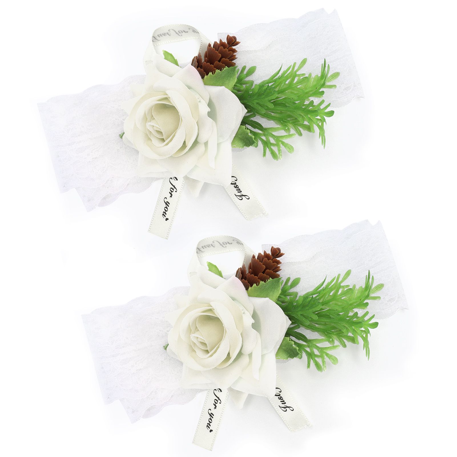 2Pcs Bridesmaid Silk Wrist Flower Bridal Corsage Wedding Ceremony Decoration view 2