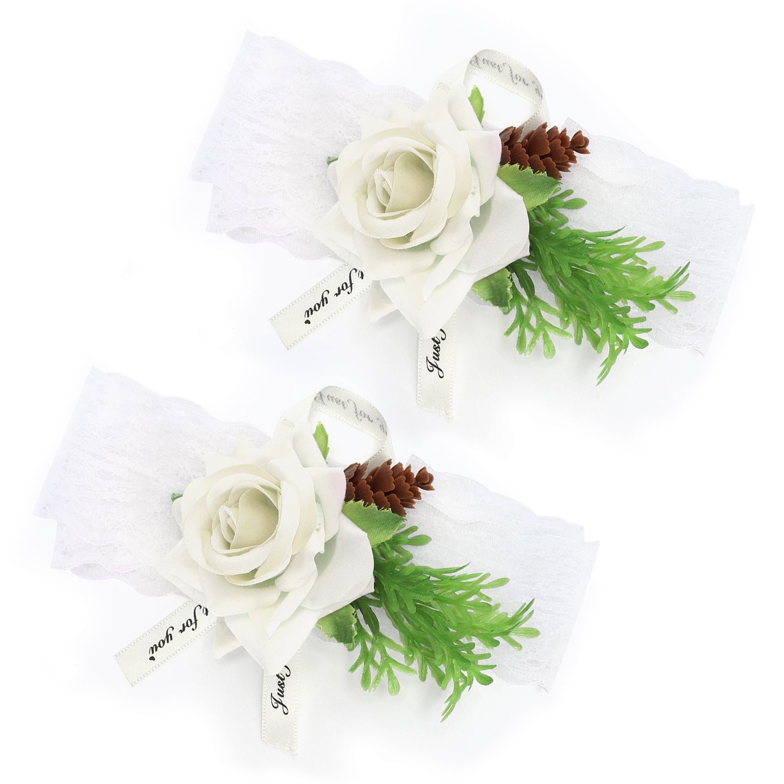 2Pcs Bridesmaid Silk Wrist Flower Bridal Corsage Wedding Ceremony Decoration view 3