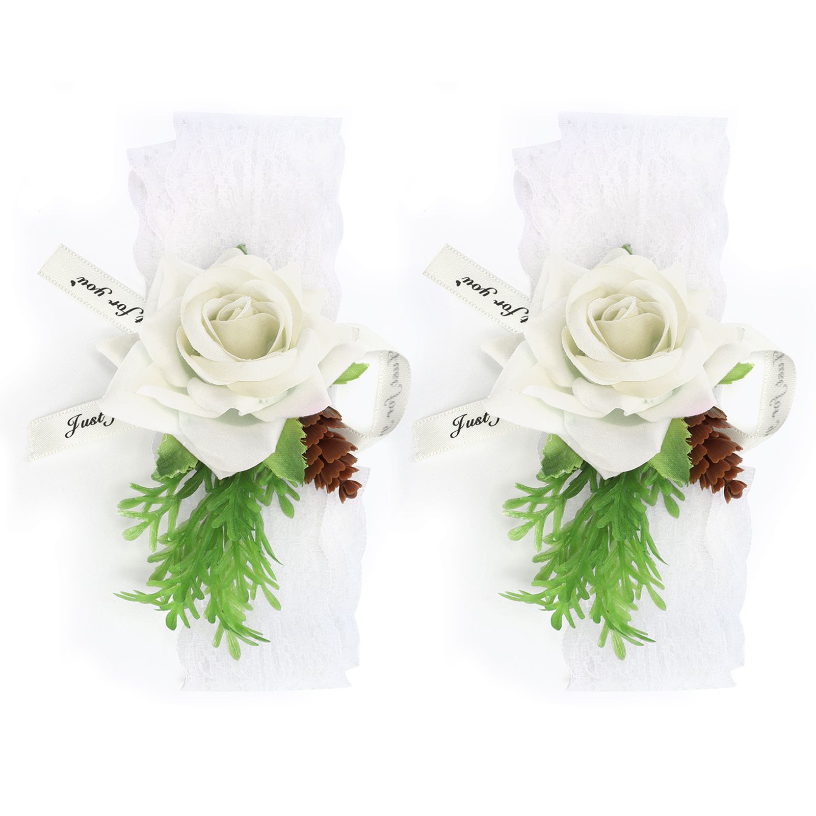 2Pcs Bridesmaid Silk Wrist Flower Bridal Corsage Wedding Ceremony Decoration view 4