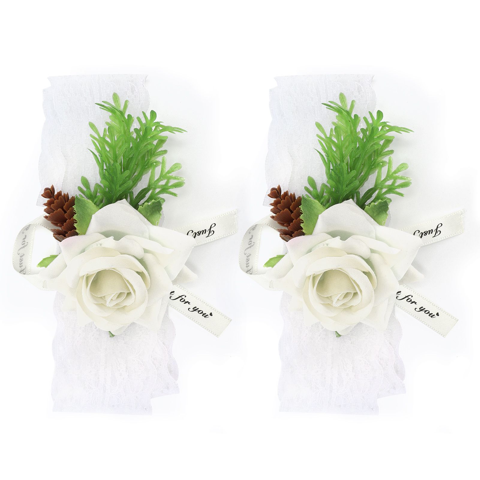 2Pcs Bridesmaid Silk Wrist Flower Bridal Corsage Wedding Ceremony Decoration view 5