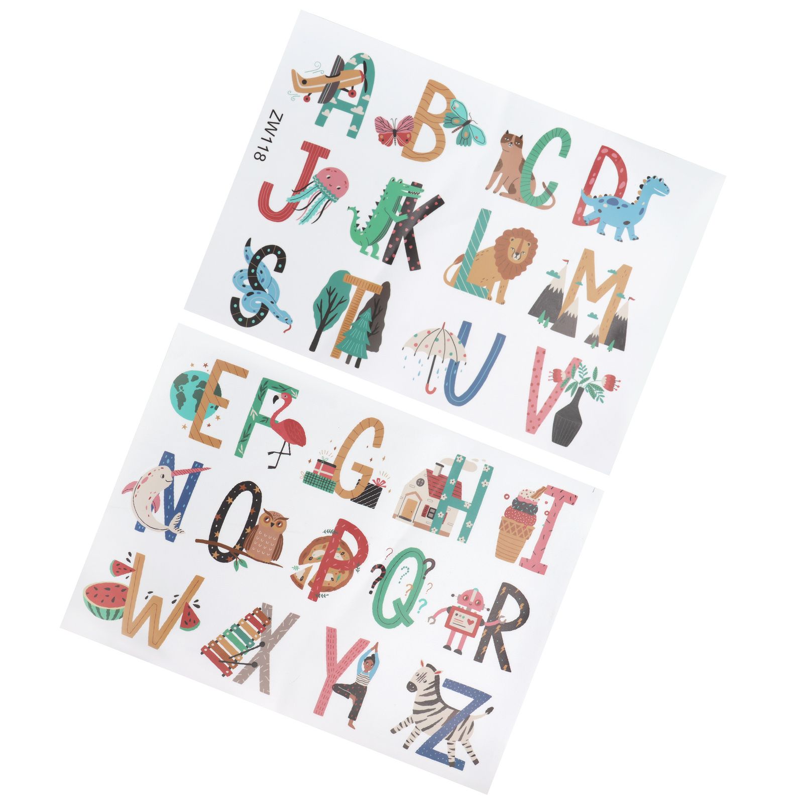 Animals Plants English Letters Pattern Wall Sticker Wall Decals for Kids Room view 4