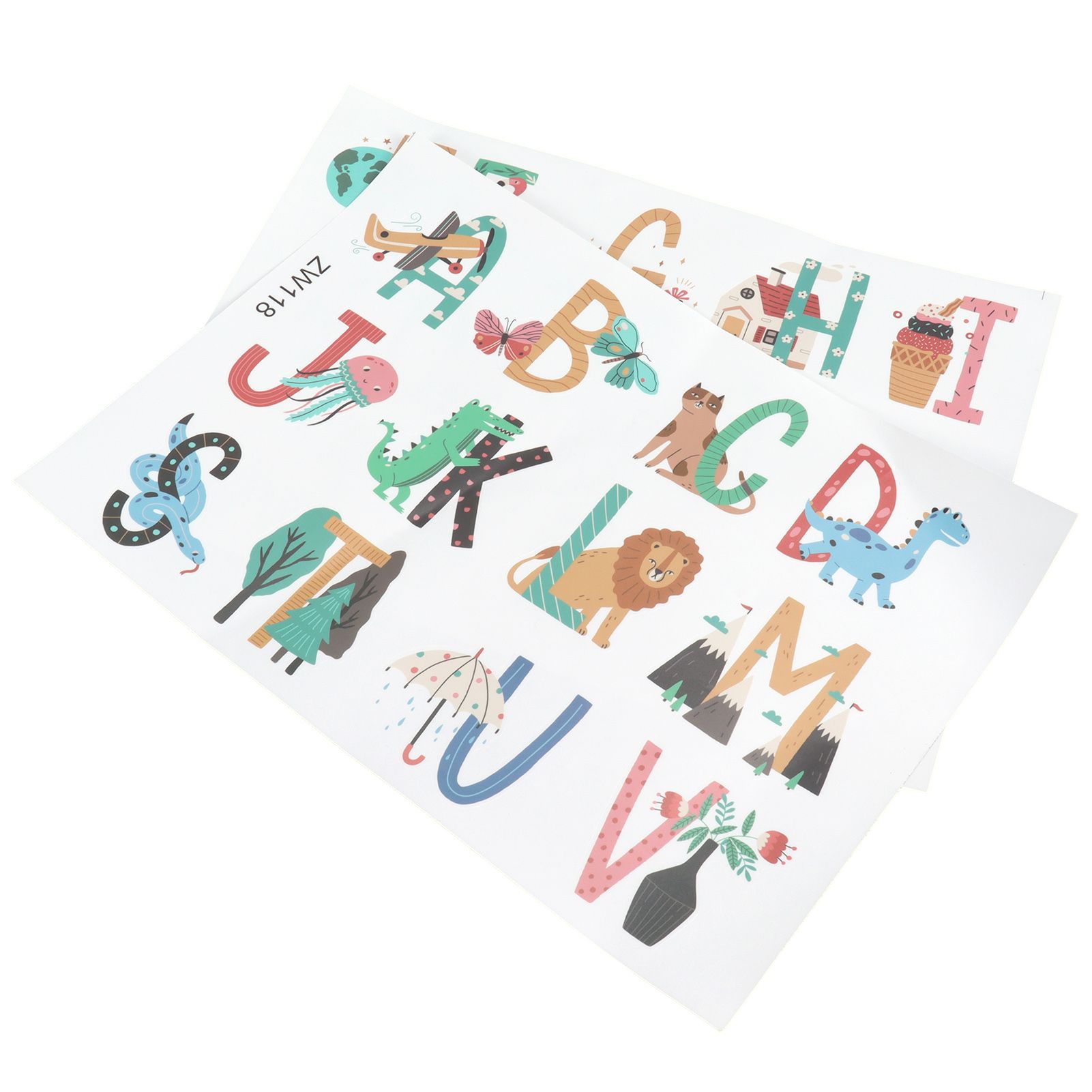 Animals Plants English Letters Pattern Wall Sticker Wall Decals for Kids Room view 7