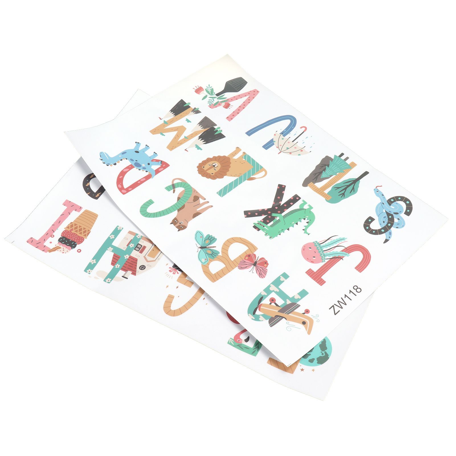 Animals Plants English Letters Pattern Wall Sticker Wall Decals for Kids Room view 9