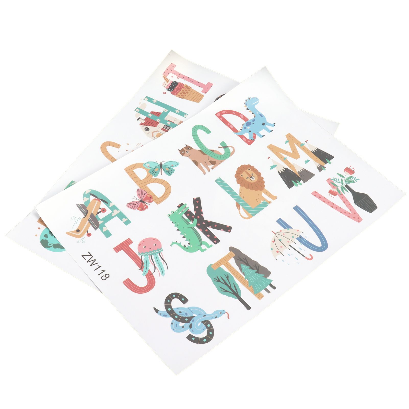 Animals Plants English Letters Pattern Wall Sticker Wall Decals for Kids Room view 10