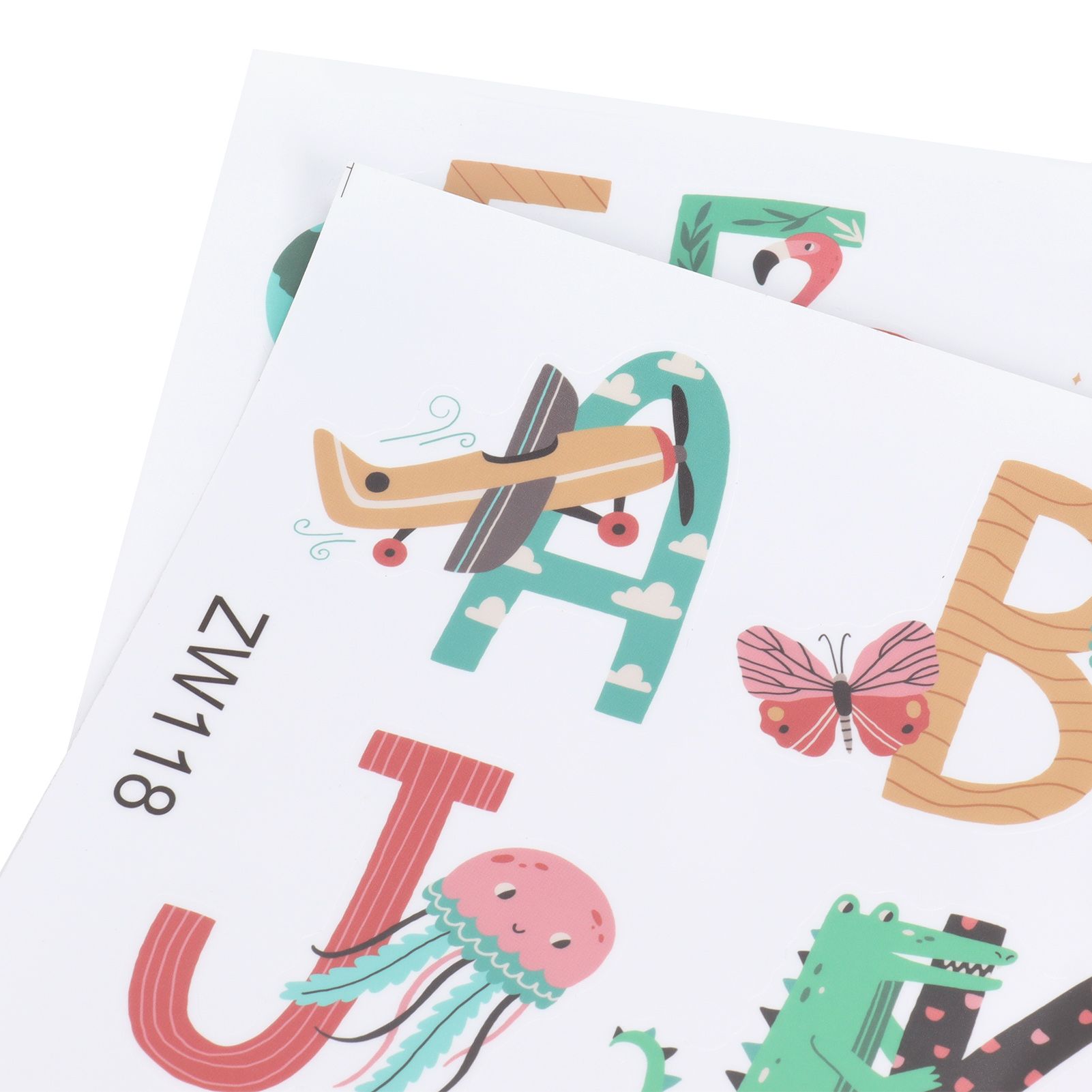 Animals Plants English Letters Pattern Wall Sticker Wall Decals for Kids Room view 13