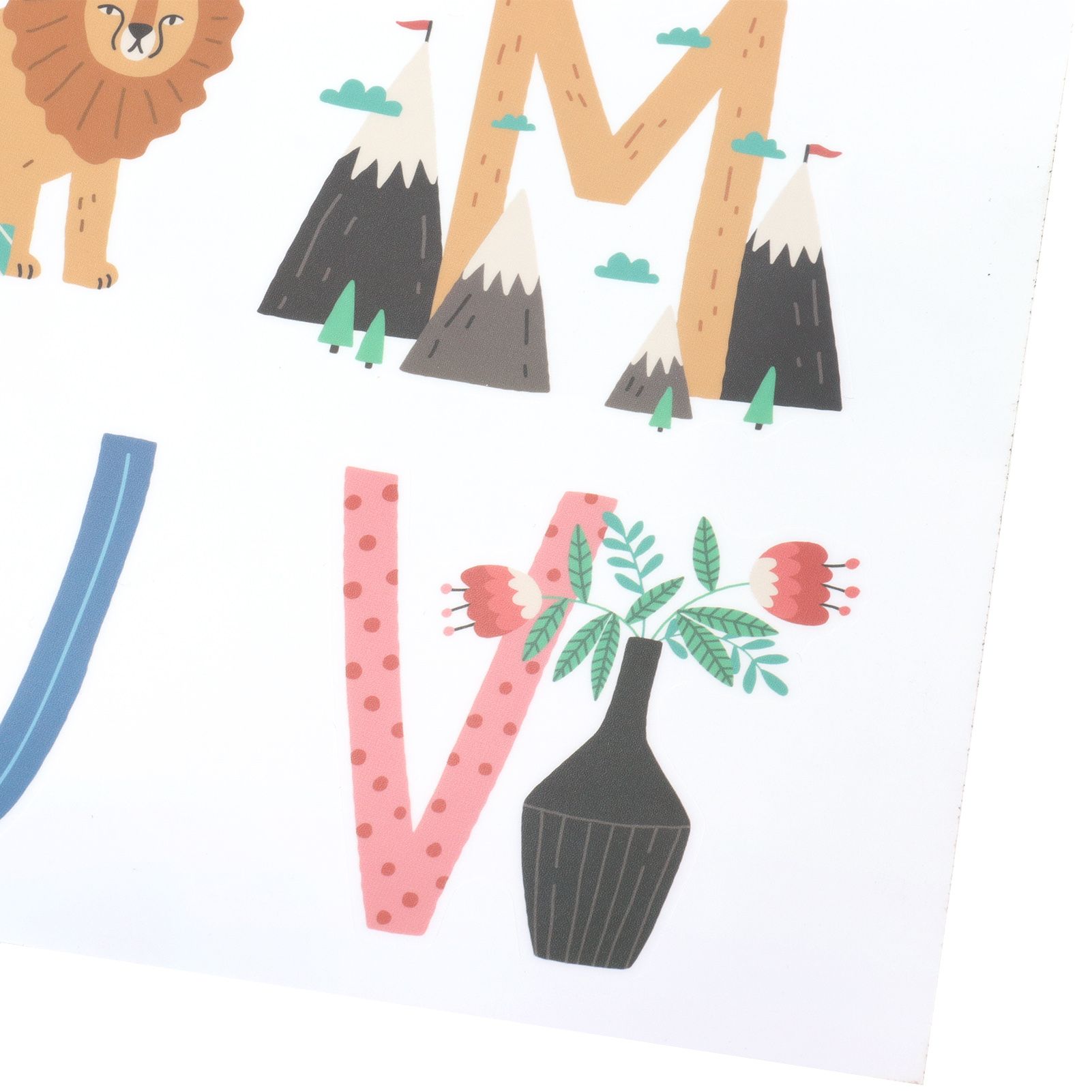 Animals Plants English Letters Pattern Wall Sticker Wall Decals for Kids Room view 14