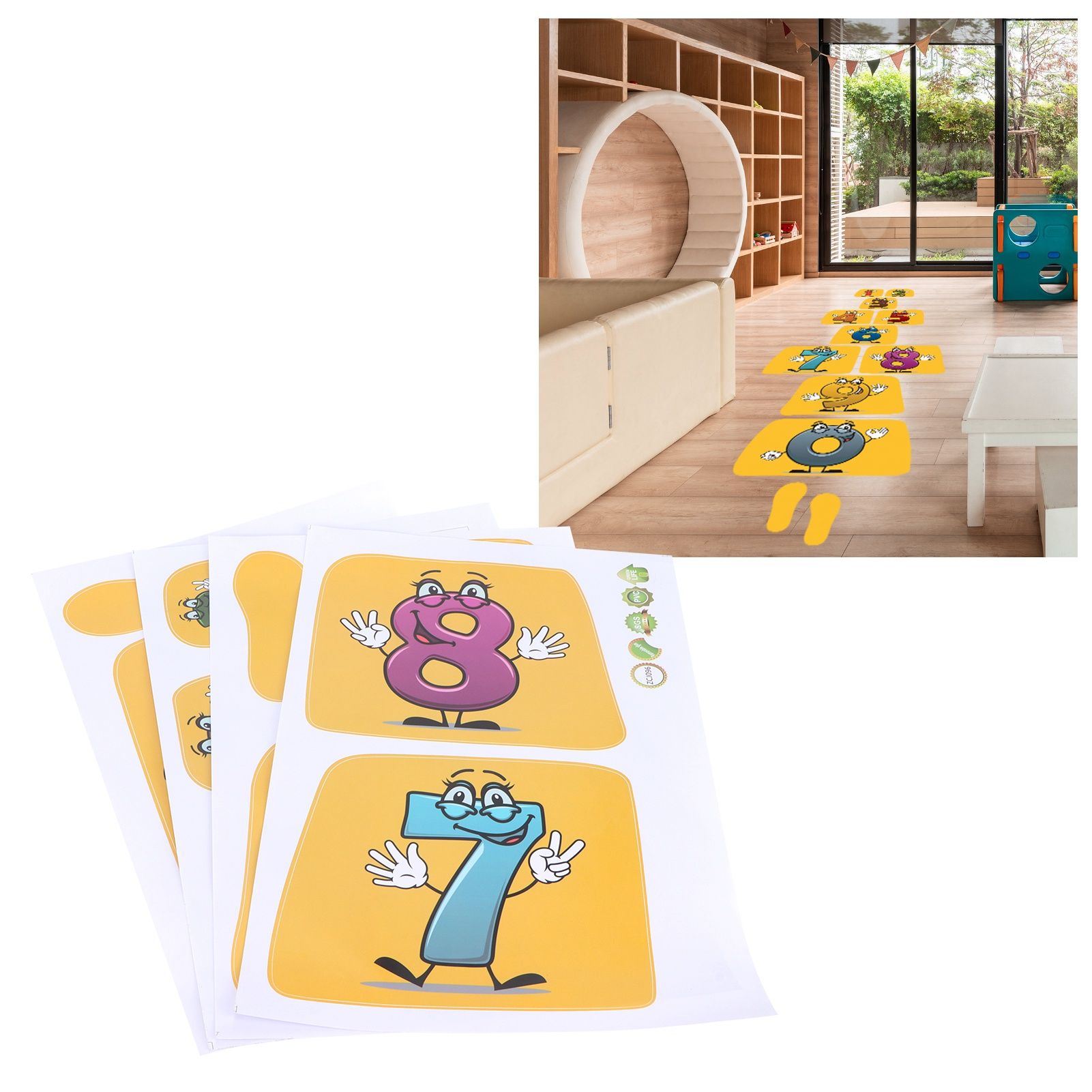 Innovative Stickers Number Jumping Grid Ground Decals for Home Nursery view 10