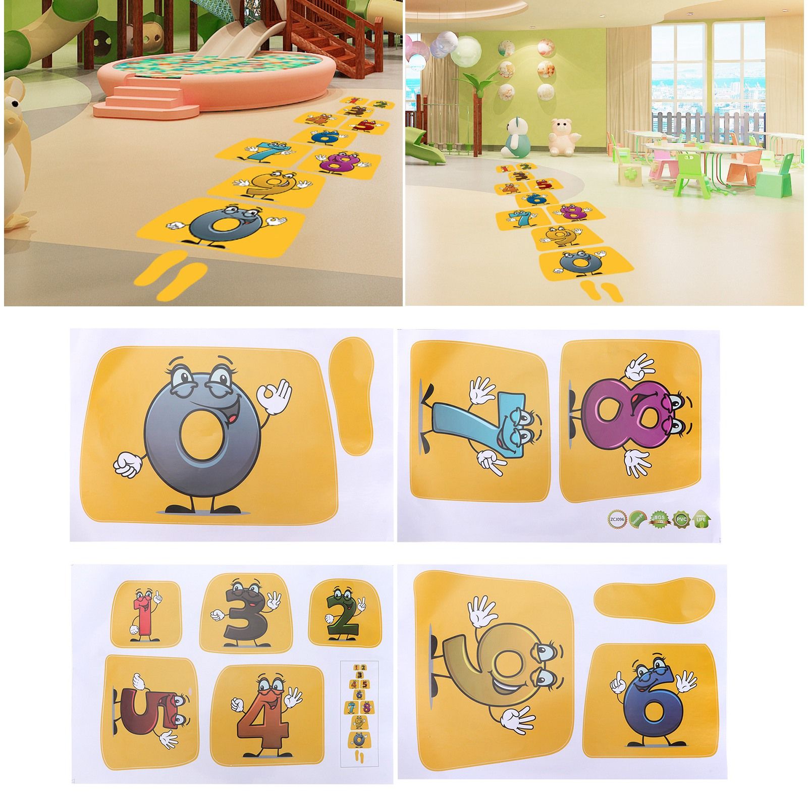 Innovative Stickers Number Jumping Grid Ground Decals for Home Nursery view 11