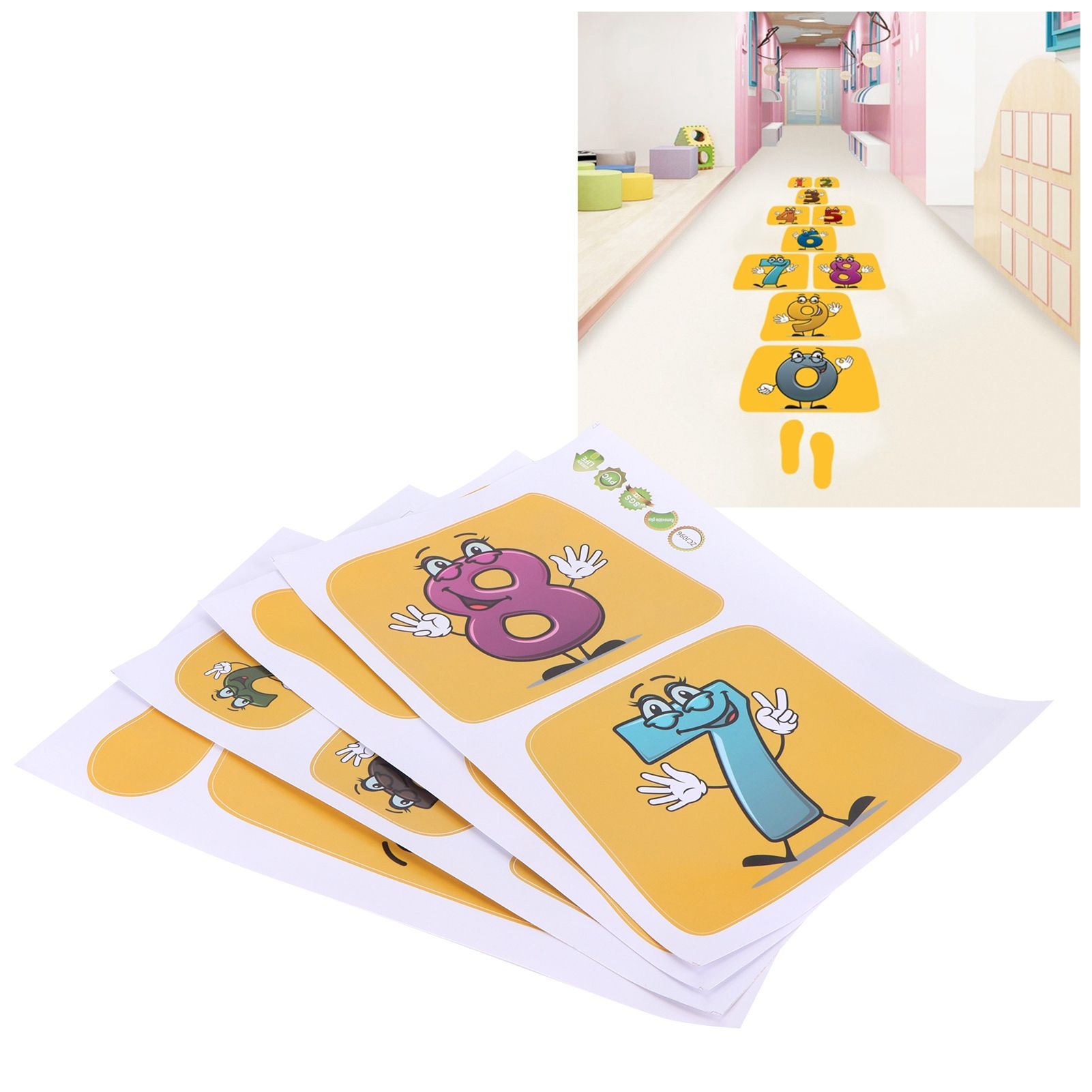 Innovative Stickers Number Jumping Grid Ground Decals for Home Nursery view 12