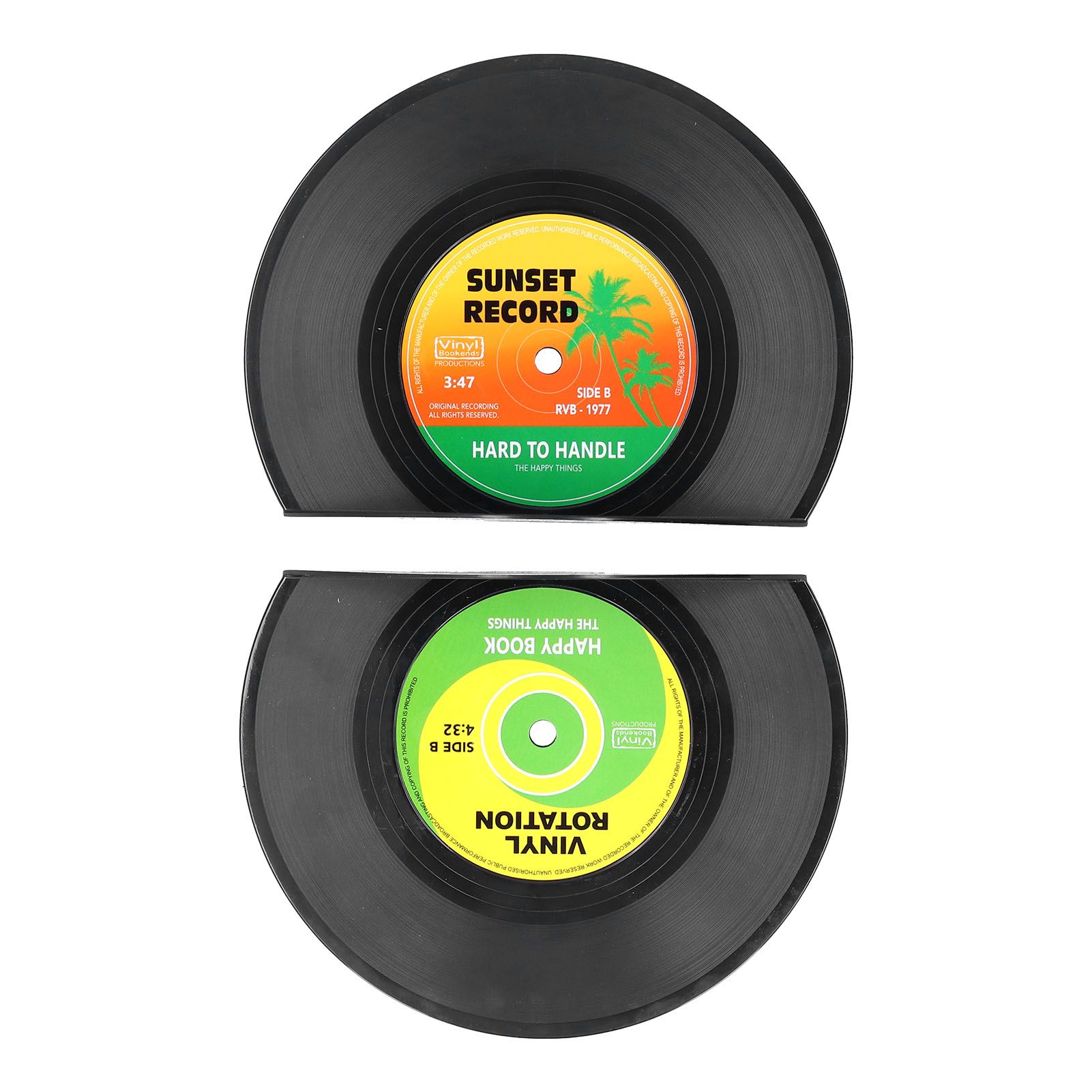 2Pcs/Set Bookend Vintage CD Record Shape Book Stand Holder Organizer Home view 2