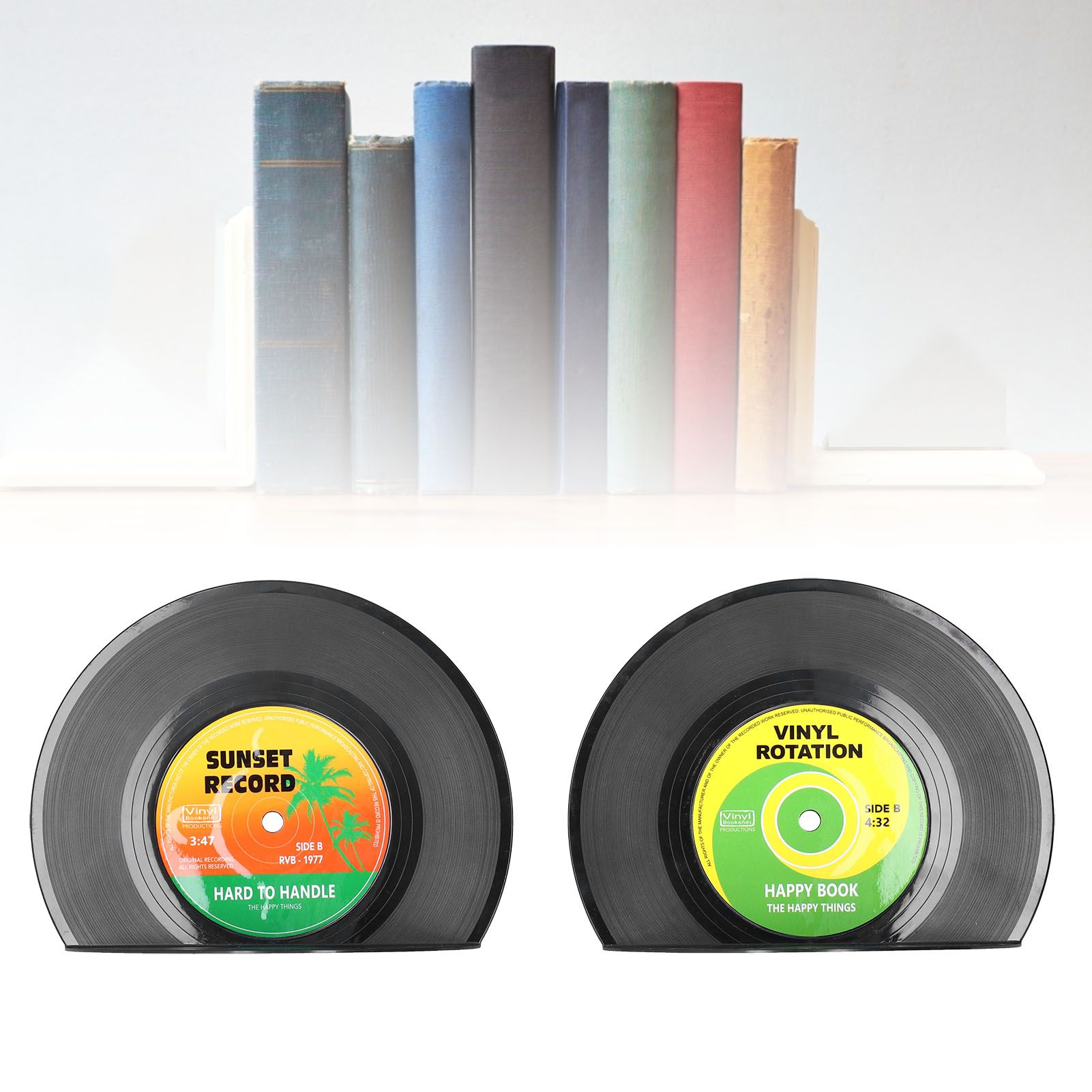 2Pcs/Set Bookend Vintage CD Record Shape Book Stand Holder Organizer Home view 12