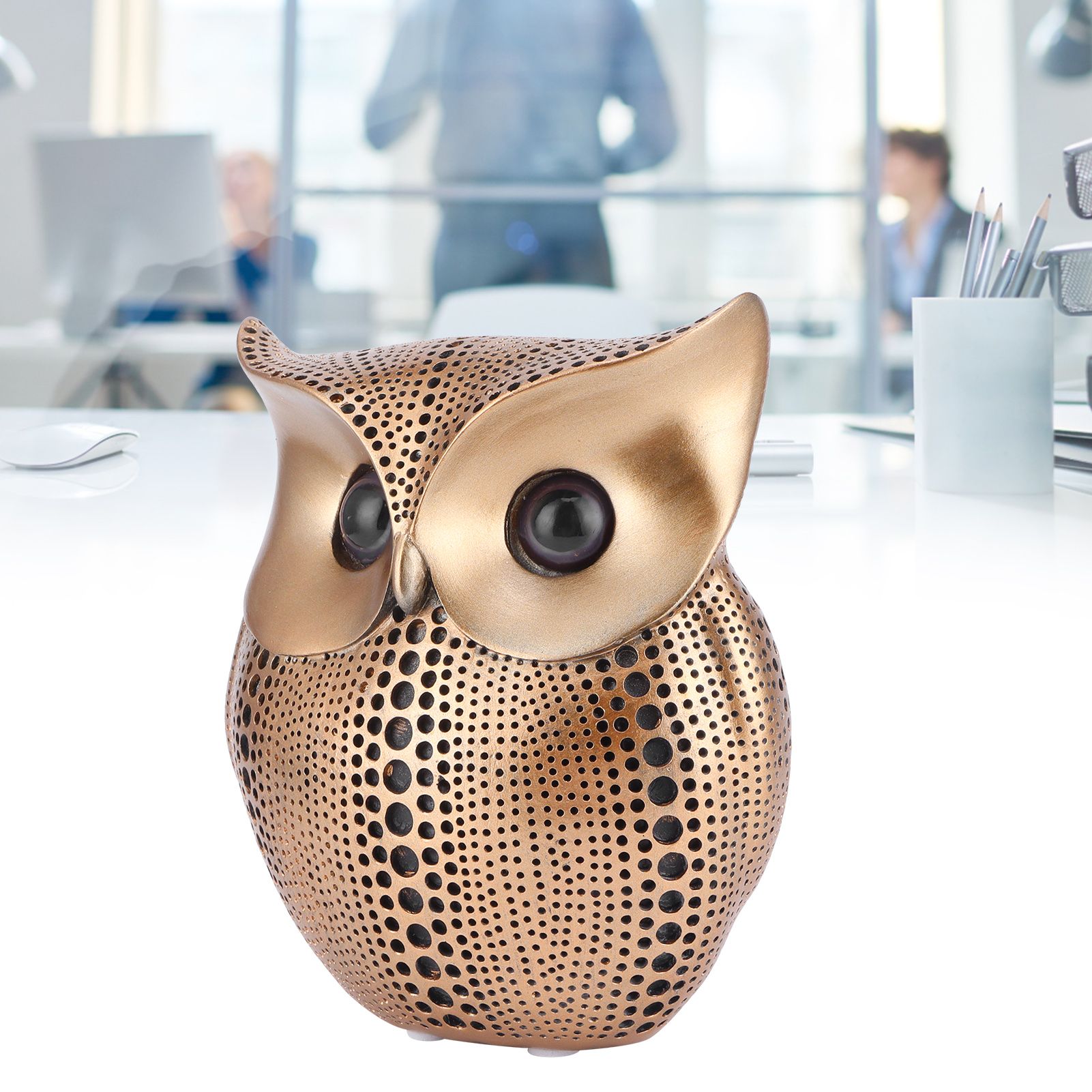 Owl Statue Figurine Ornament Innovative Resin Animal Sculpture Art Crafts Home view 11