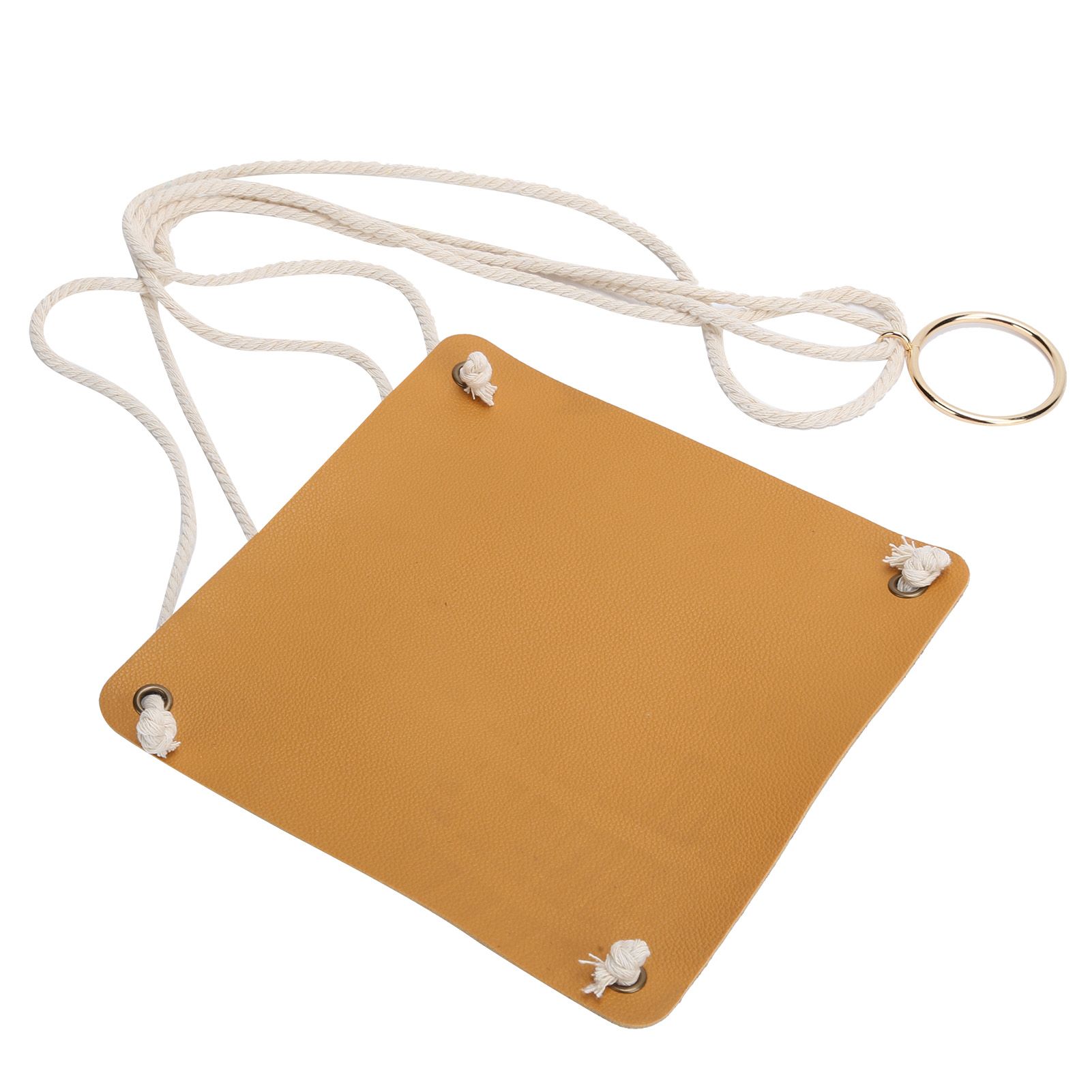 Hanging Planter Holder PU Leather Base Cotton Rope Net Flowerpot Hanging view 5