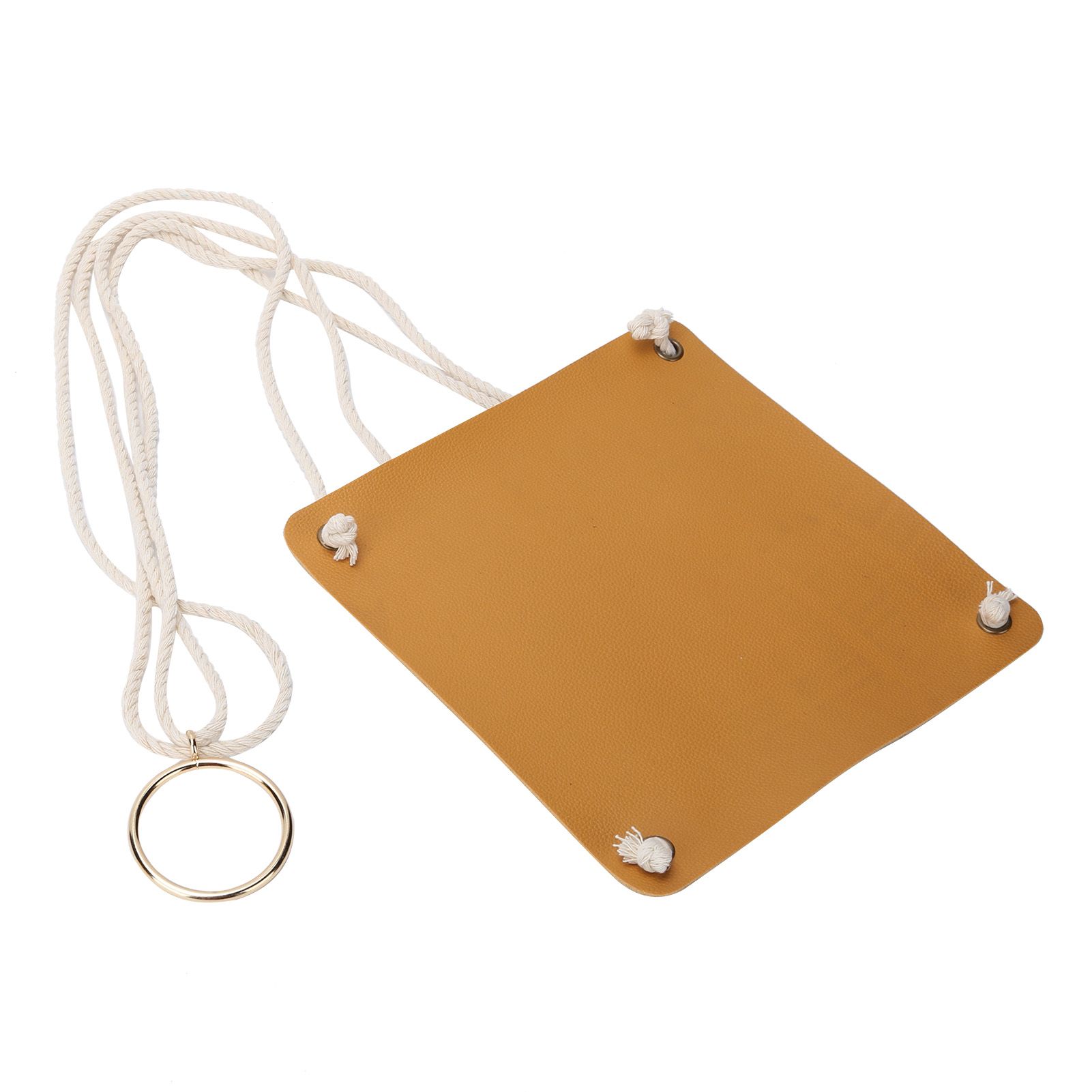 Hanging Planter Holder PU Leather Base Cotton Rope Net Flowerpot Hanging view 2